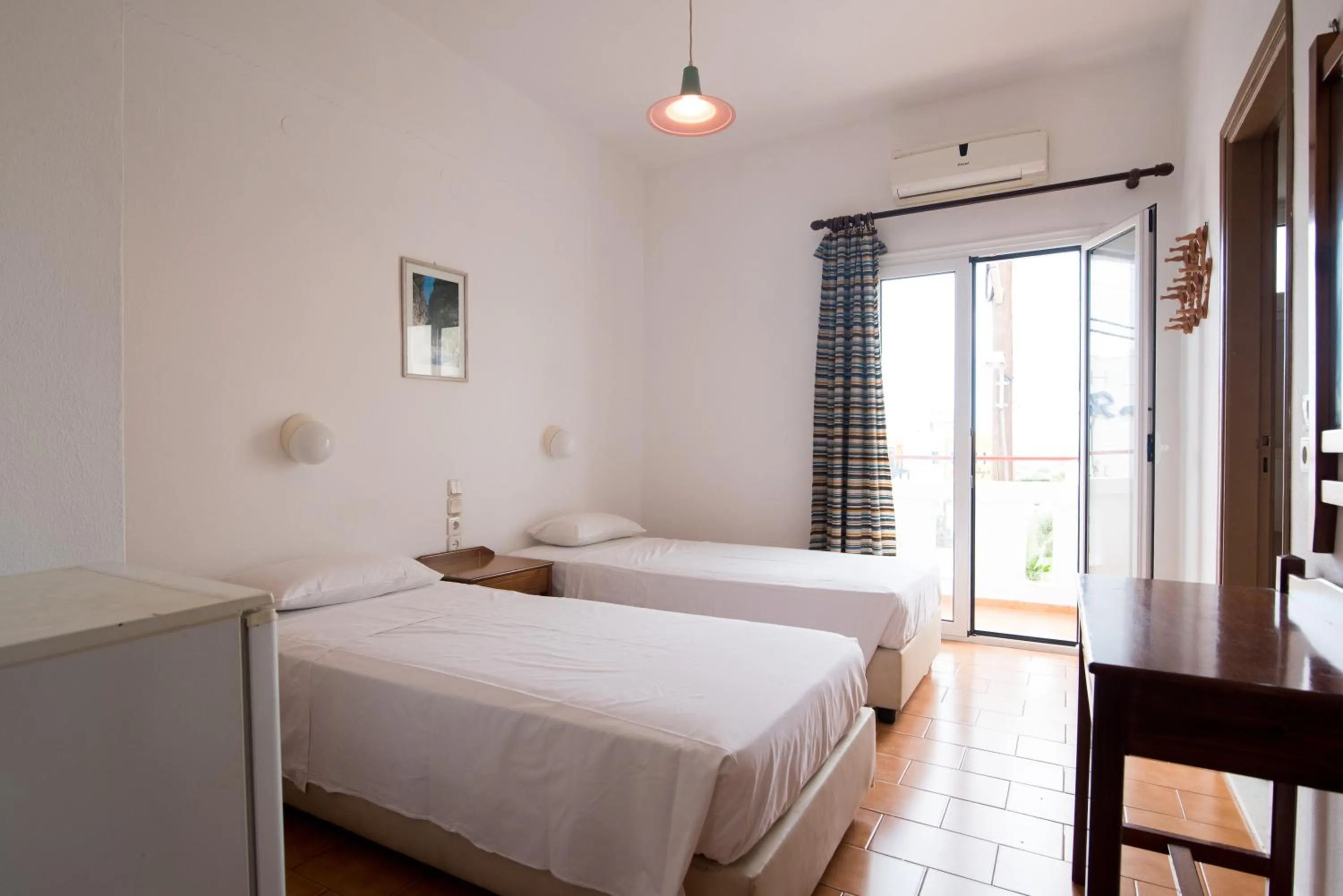 Balcony/Terrace, Bed in Ibiscus Hotel Malia