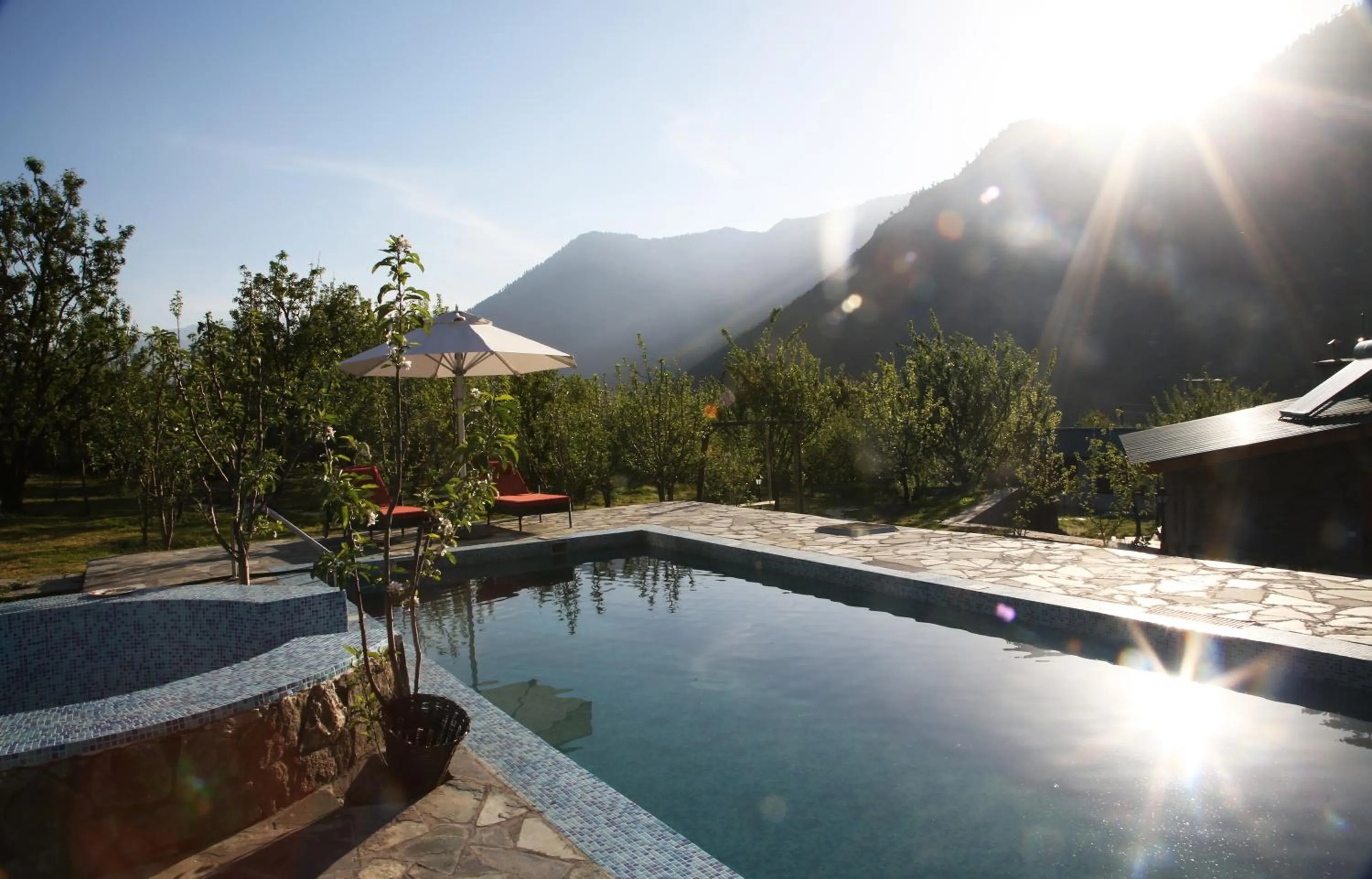 Swimming pool in Larisa Resort Manali