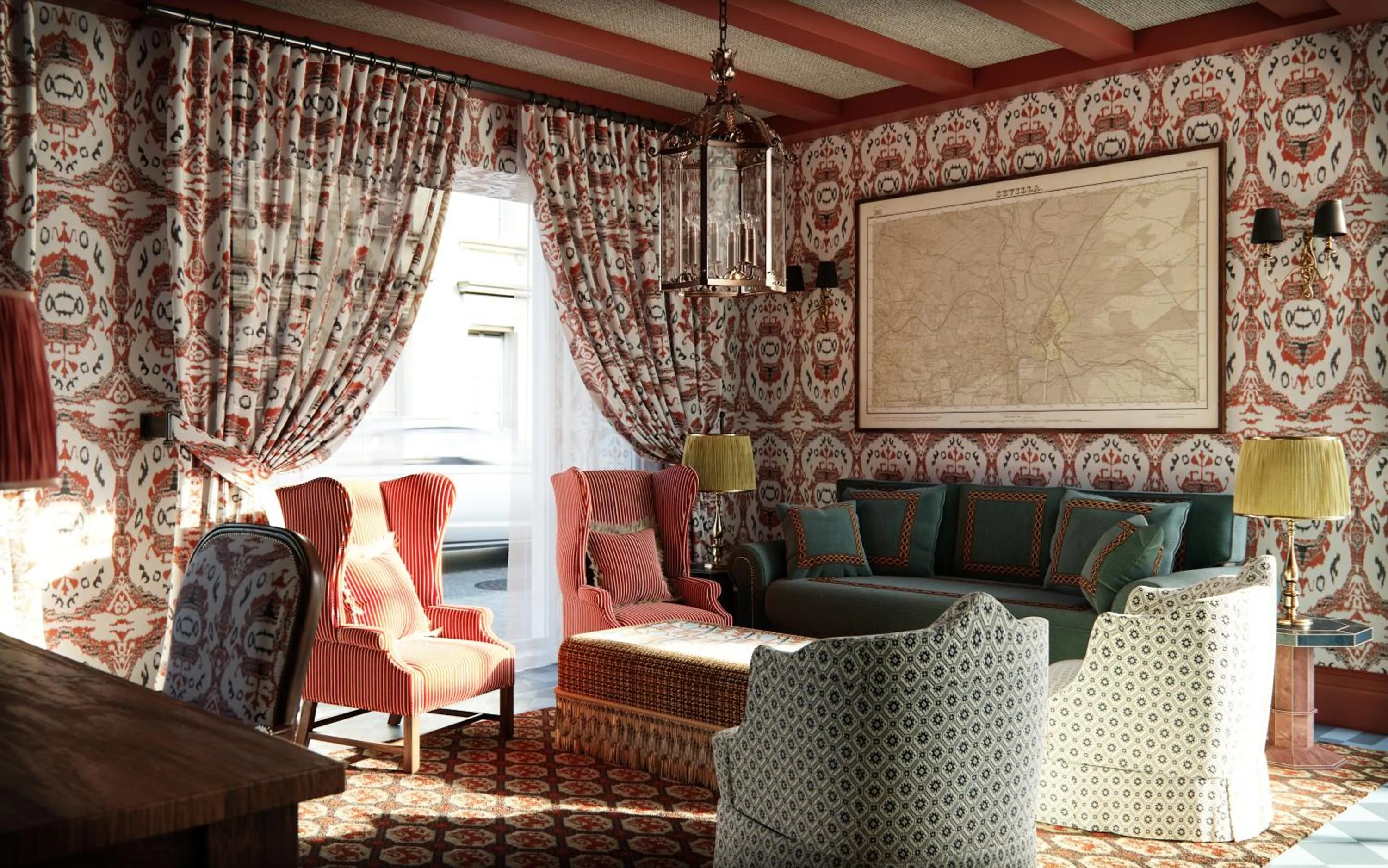 Living room in Cristine Bedfor Sevilla Boutique Hotel