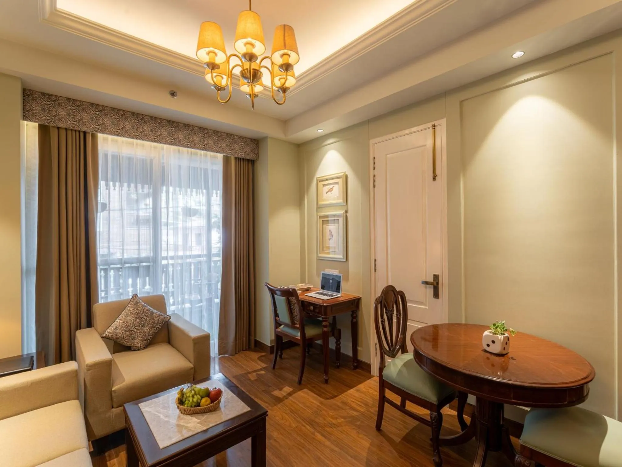 Seating area in Moustache Mussoorie