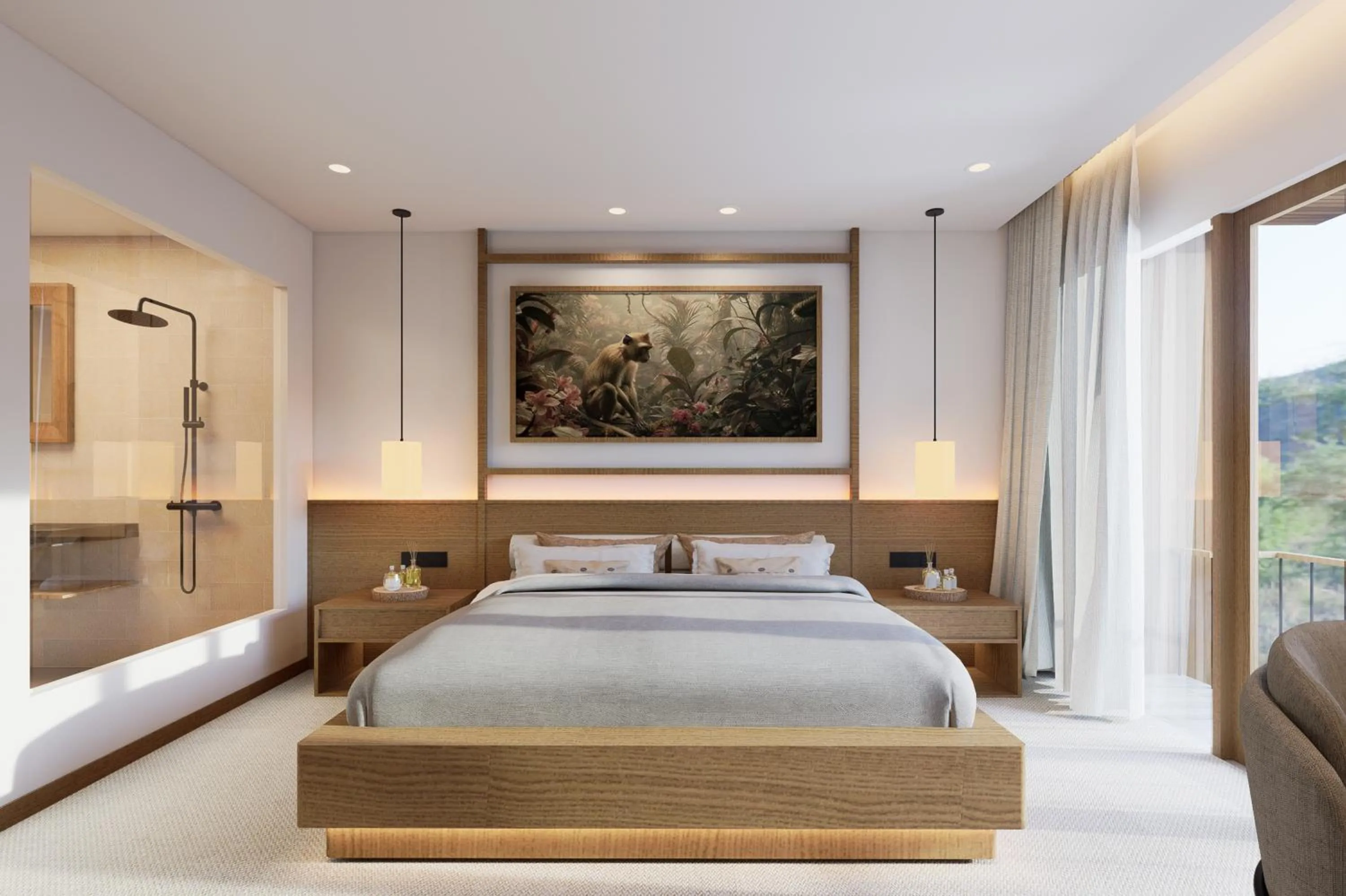 Bed in Anumana Ubud Hotel