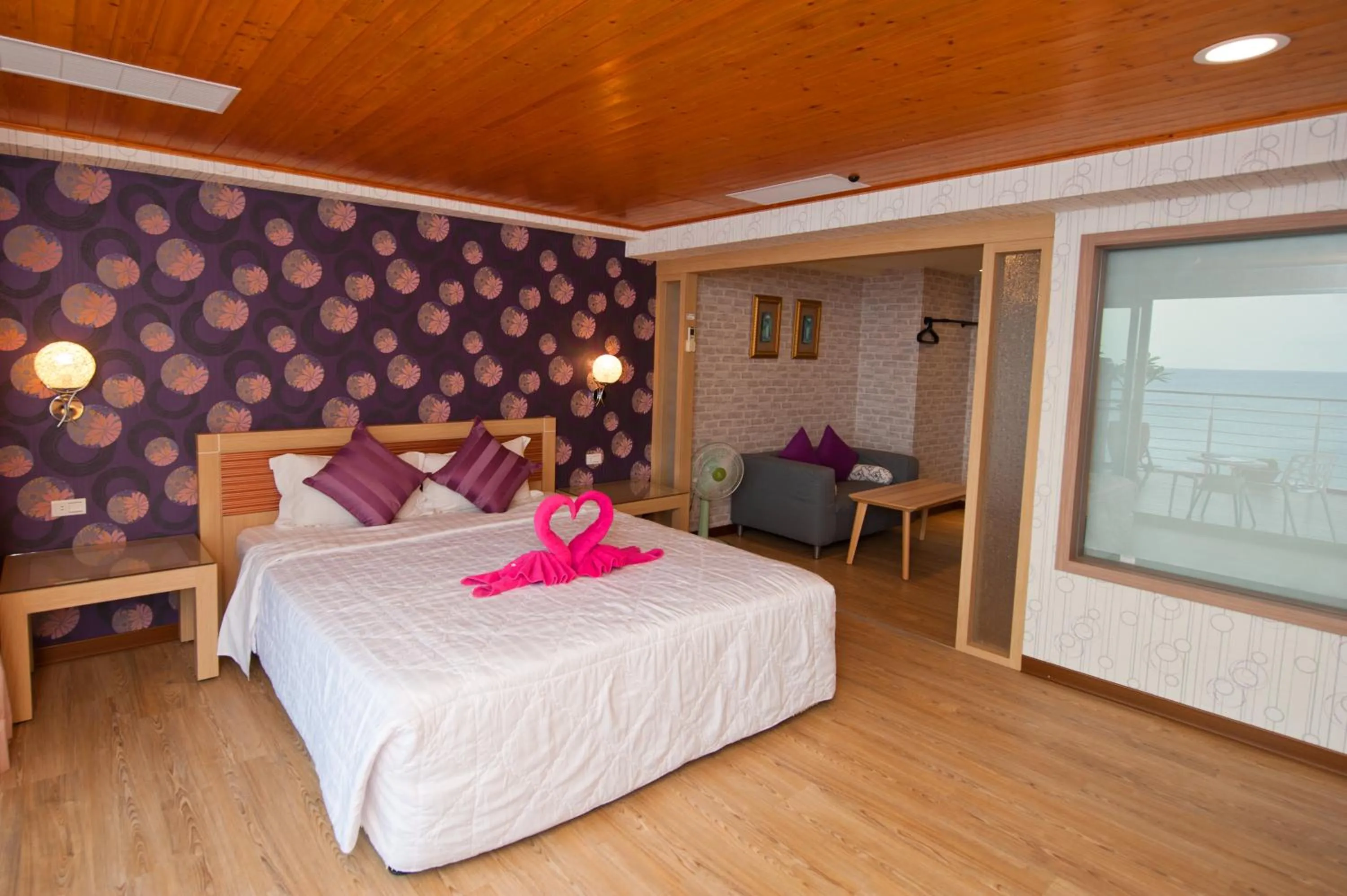 Bed in 墾丁品喬旅店