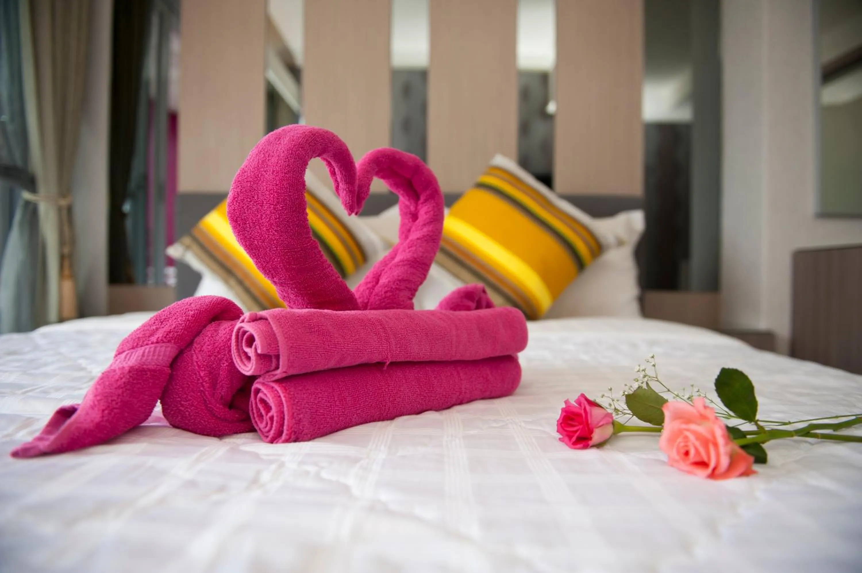 Bed in 墾丁品喬旅店