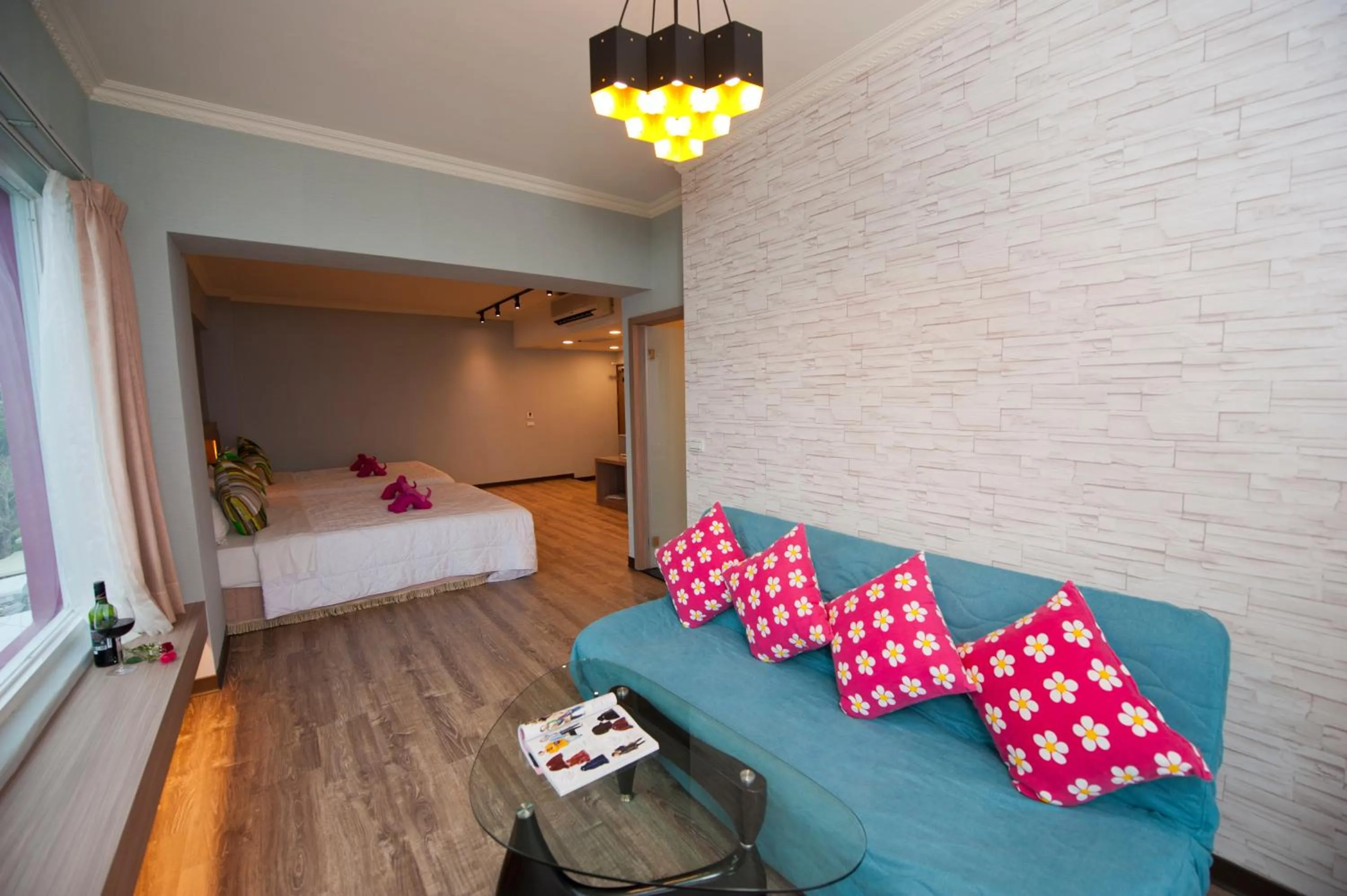 Bed in 墾丁品喬旅店