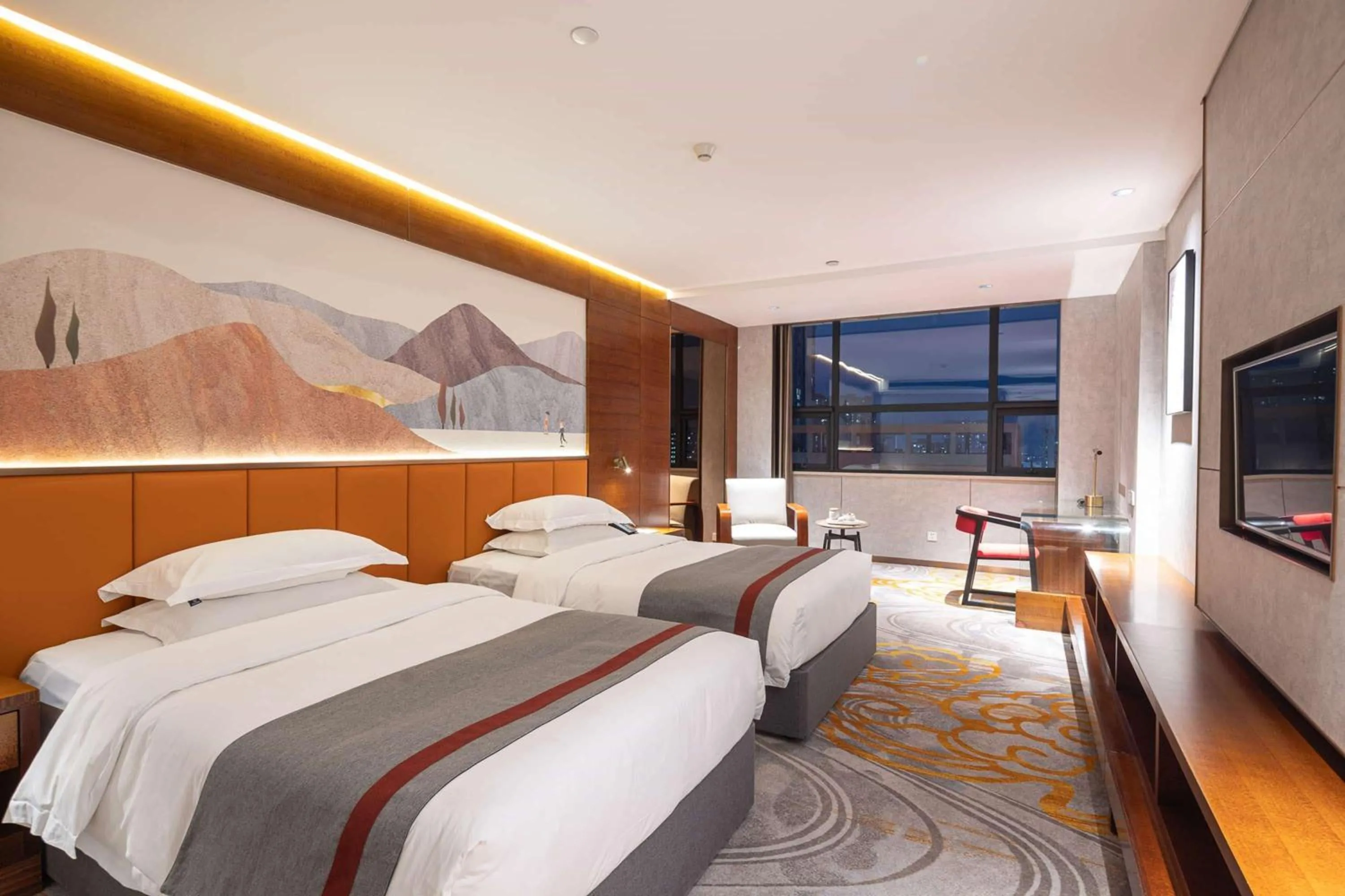 Photo of the whole room, Bed in Ramada Encore by Wyndham Jingzhou Shashi