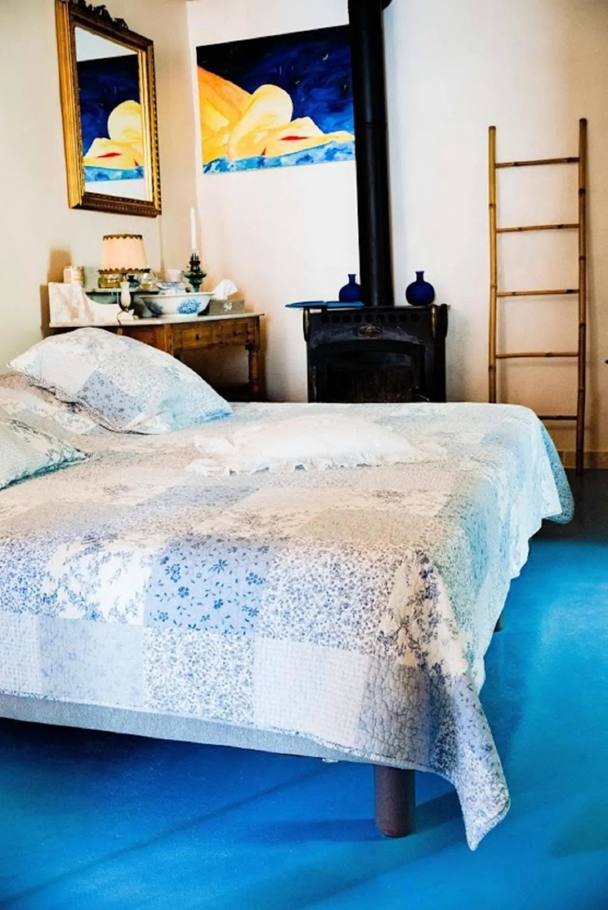 Bedroom, Bed in Gite Fa Mille maison bleu