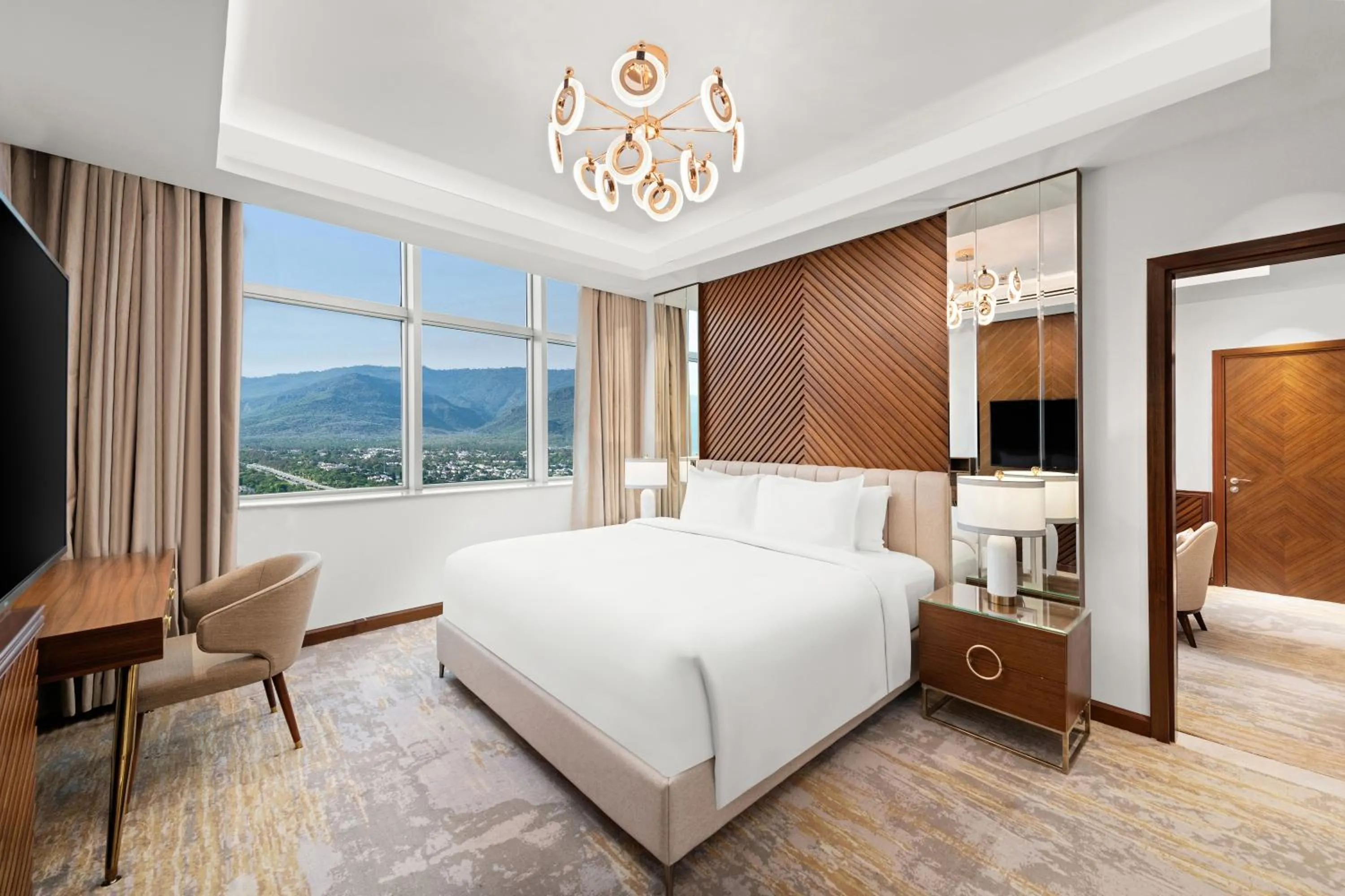 View (from property/room), Bed in Movenpick Hotel Centaurus Islamabad