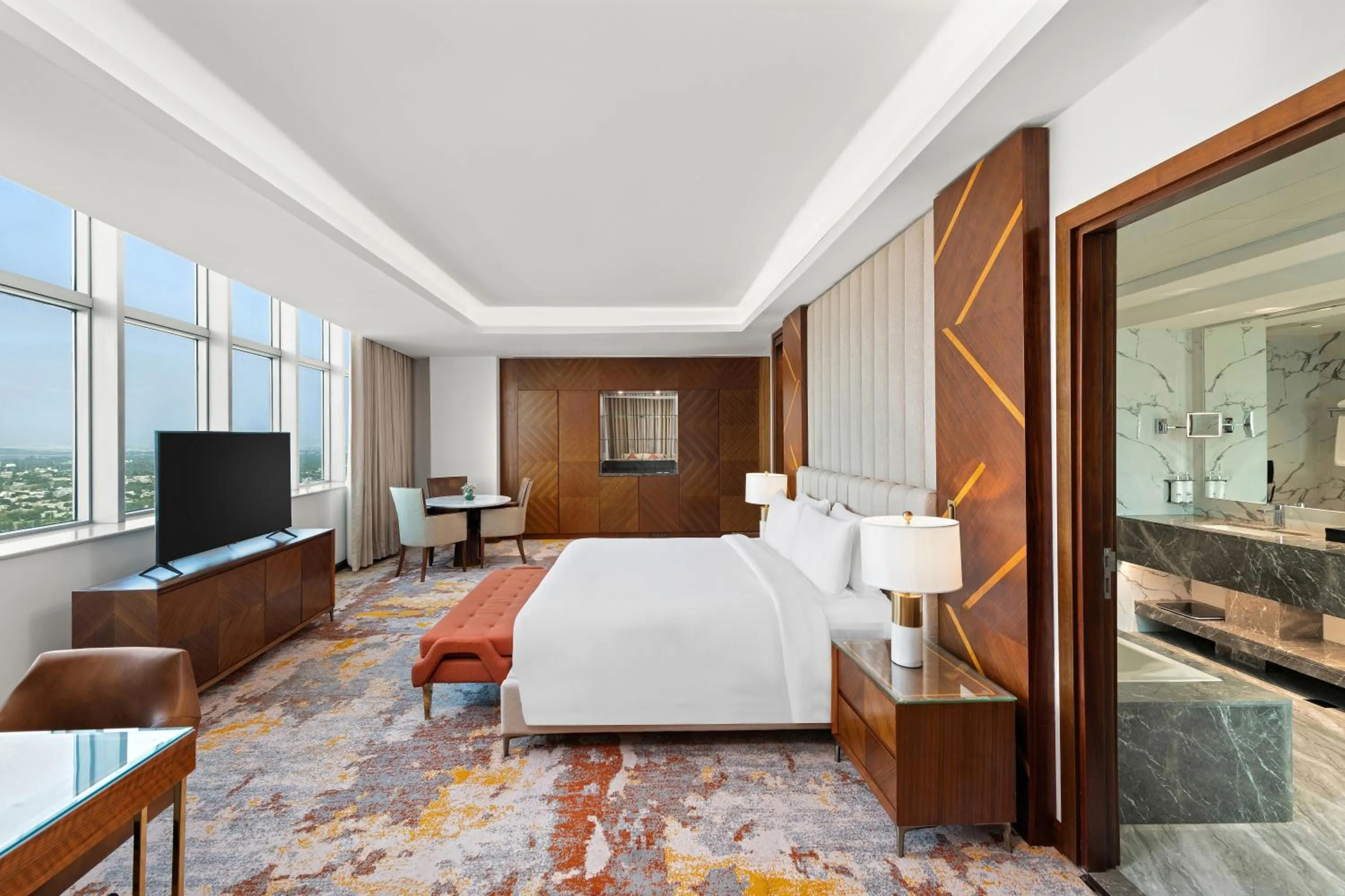 View (from property/room), Bed in Movenpick Hotel Centaurus Islamabad