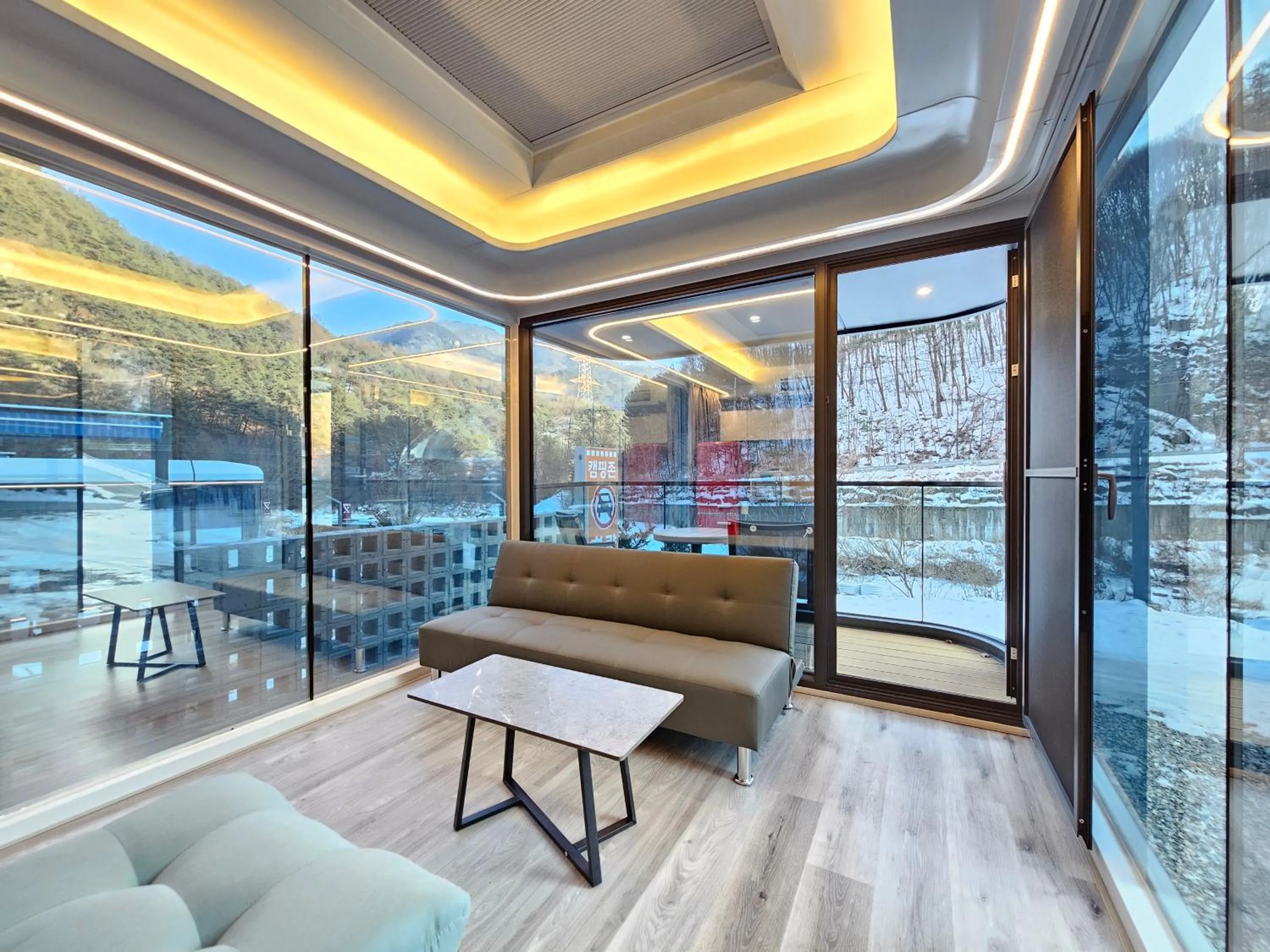 Living room in Galaxy X Hotel Type Caravan Glamping & Pension