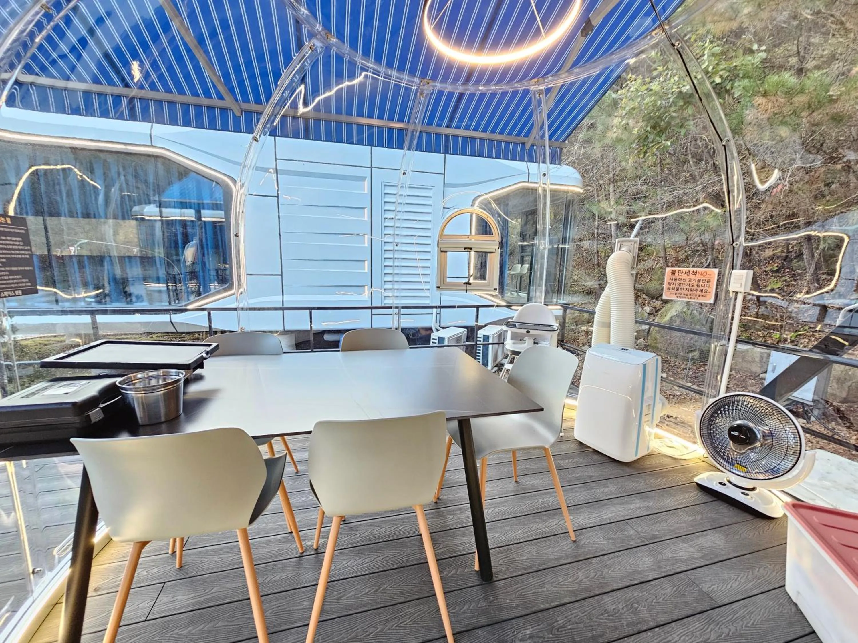 BBQ facilities in Galaxy X Hotel Type Caravan Glamping & Pension