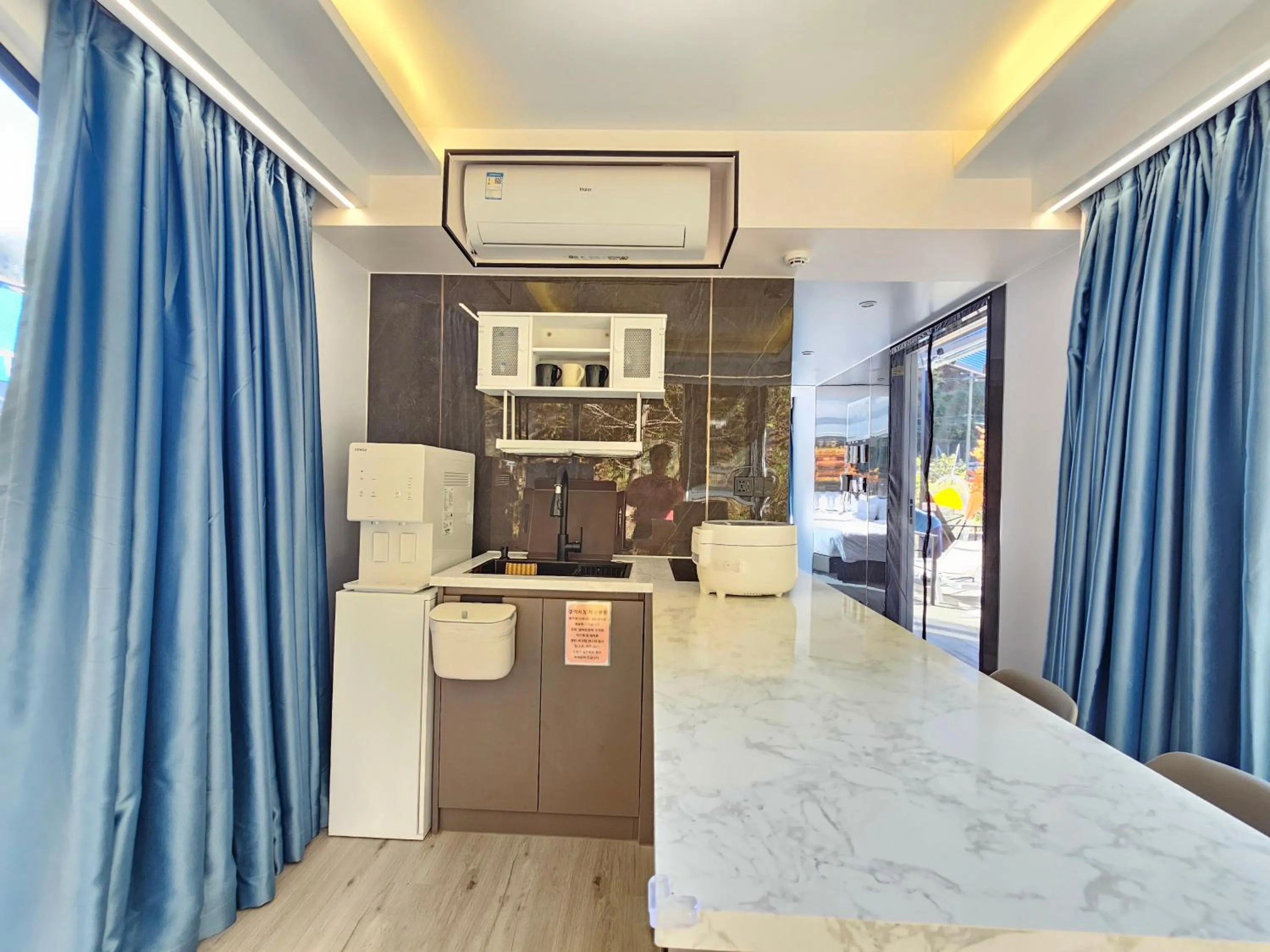 kitchen in Galaxy X Hotel Type Caravan Glamping & Pension