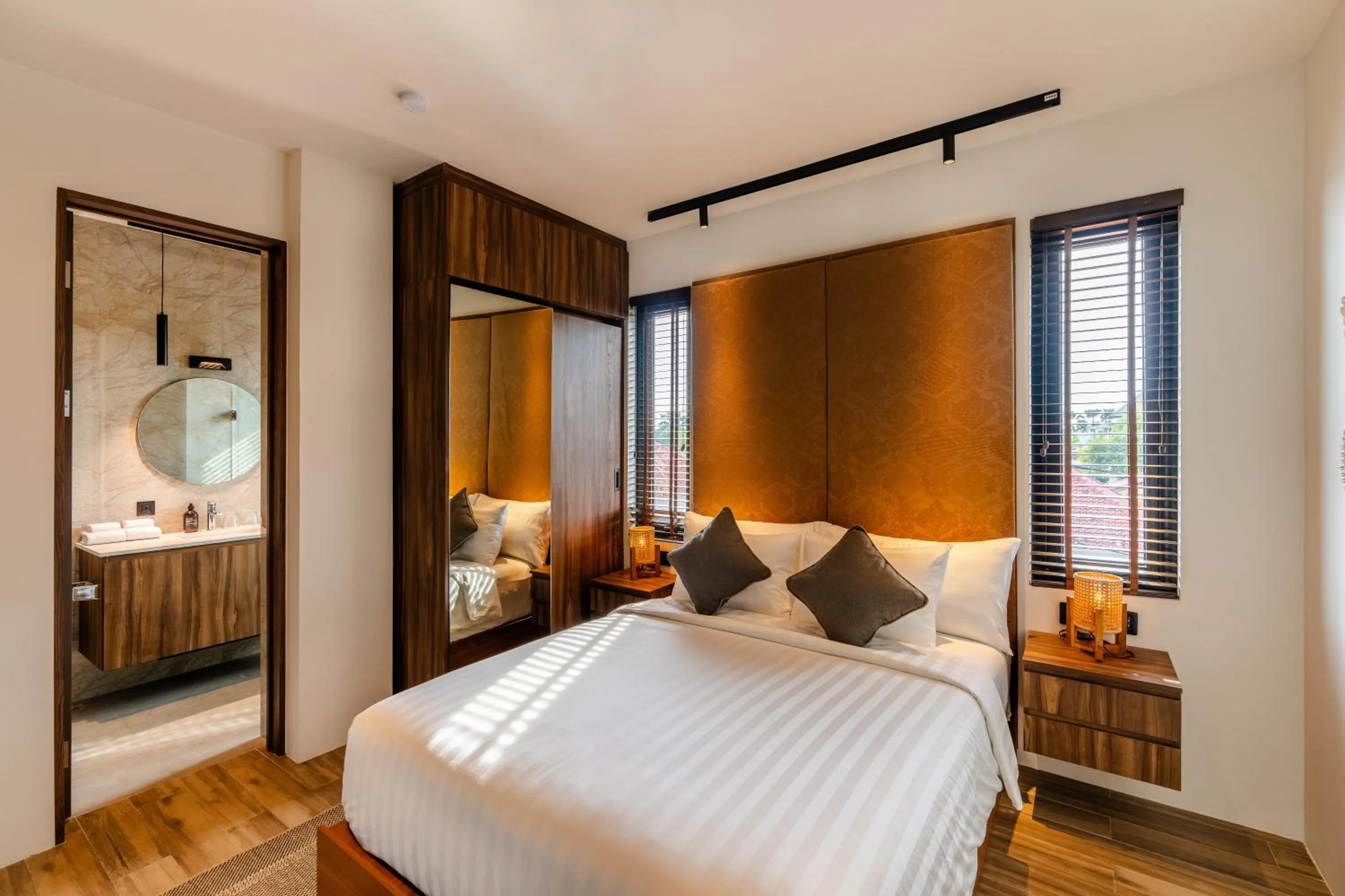 Bed in Avanya Luxury Apartment