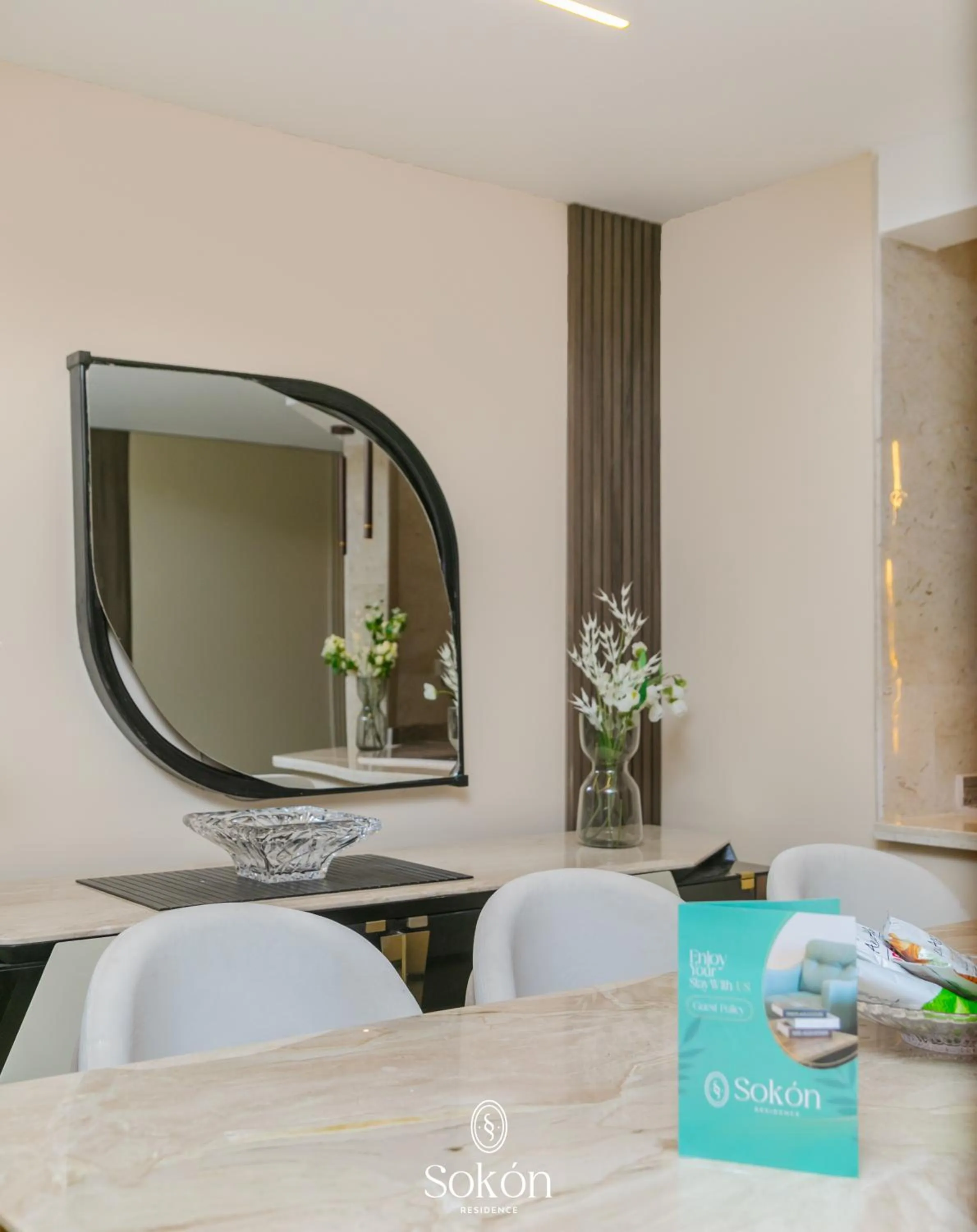 Dining area in Sokon Residence Partial Nile view at Maadi