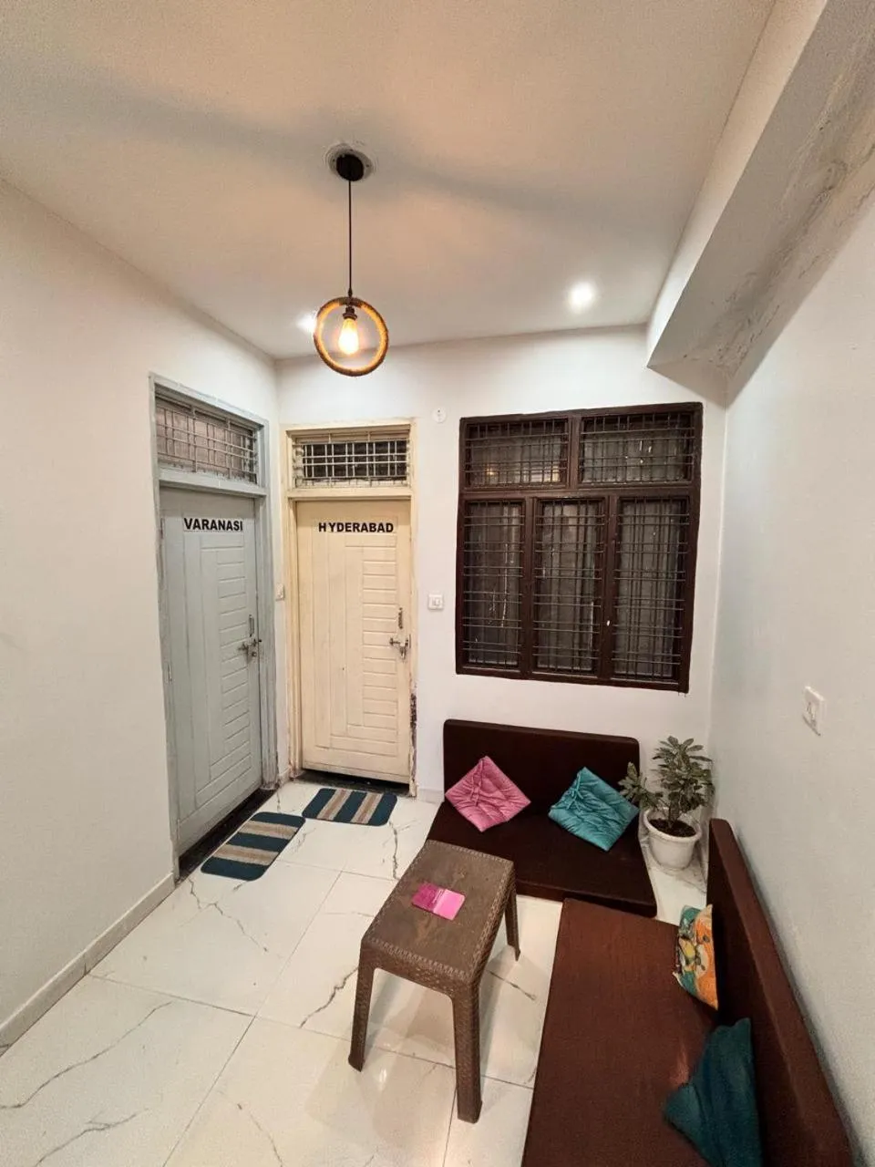 Seating area in OLT Hostel Rishikesh