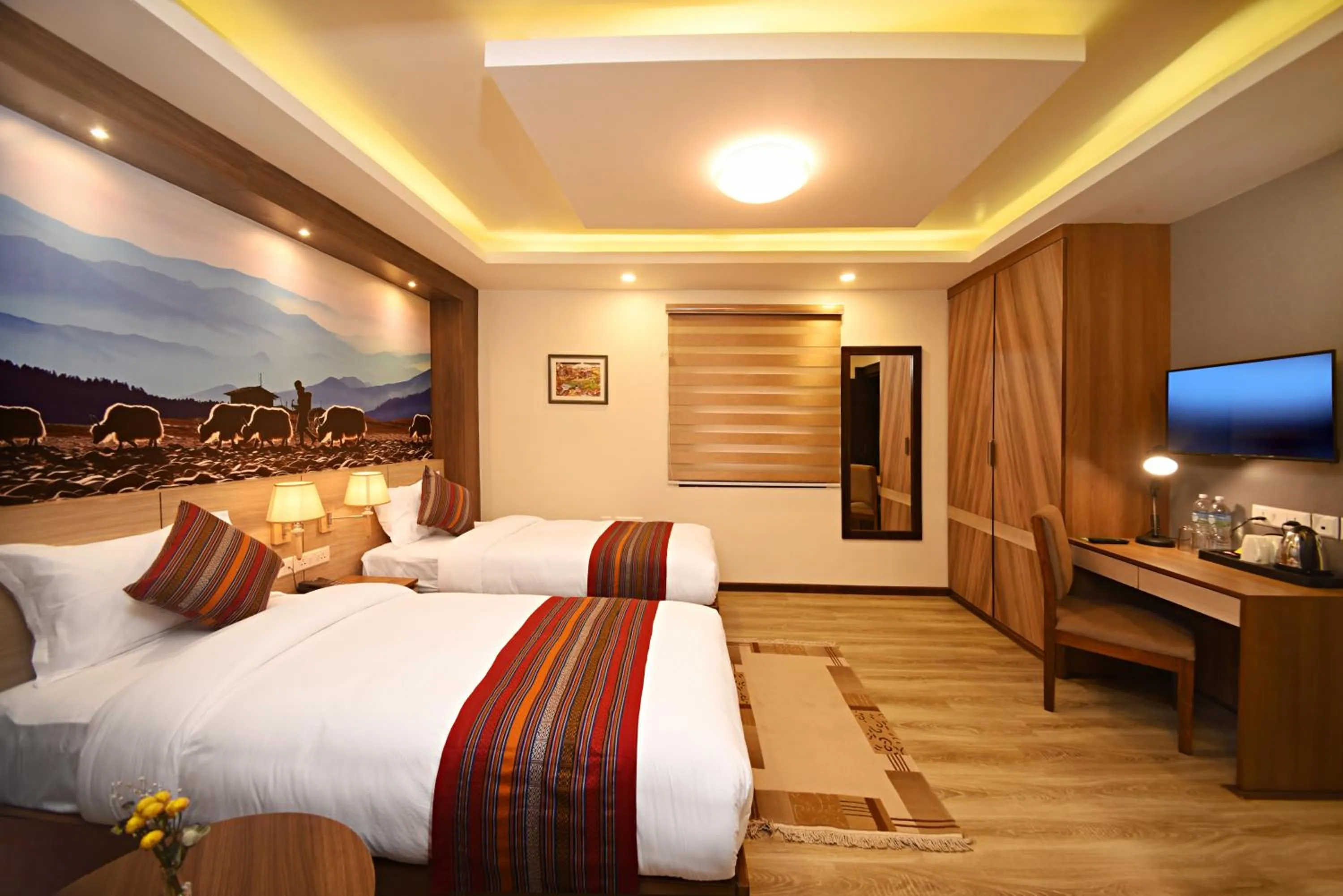 Bed in Hotel Sherpani