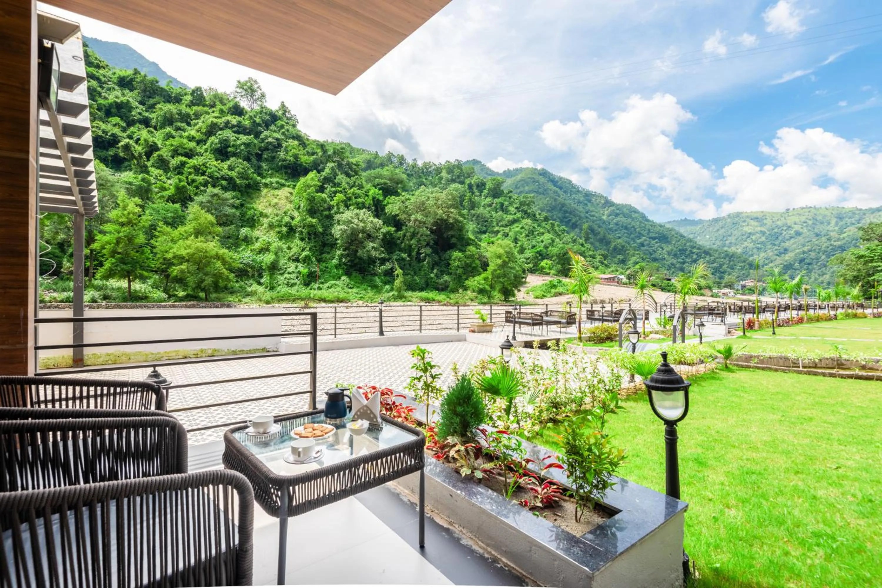 Garden view in DLS Divine River Resort and Spa, Rishikesh