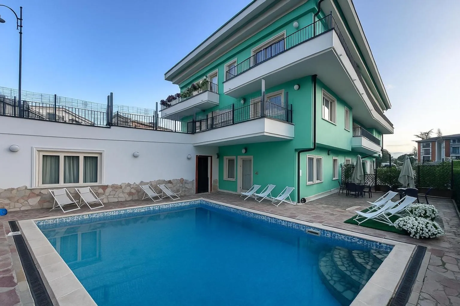 Pool view in Hotel San Berardo