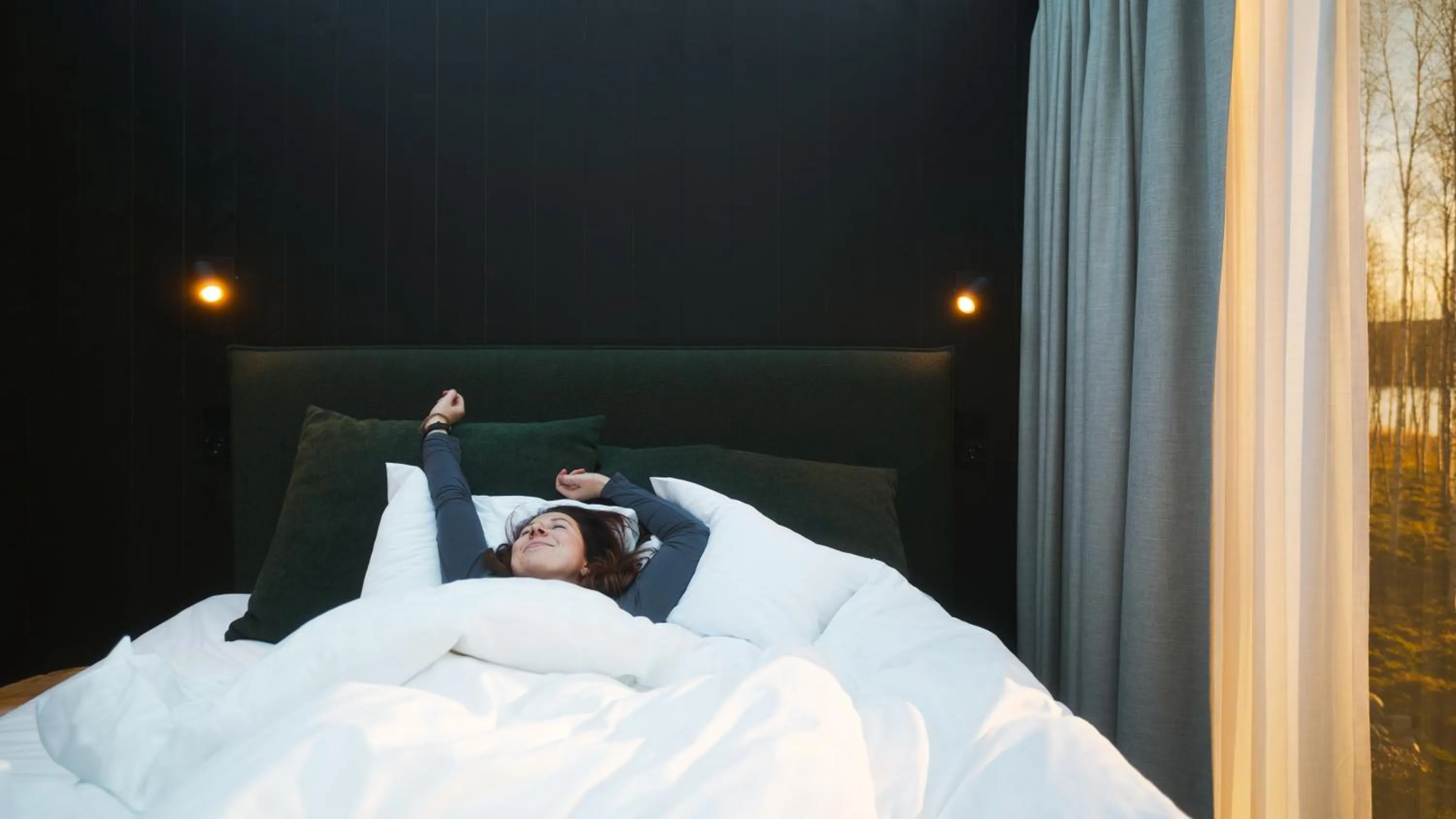 Bed in Silver Birch Resort Lapland