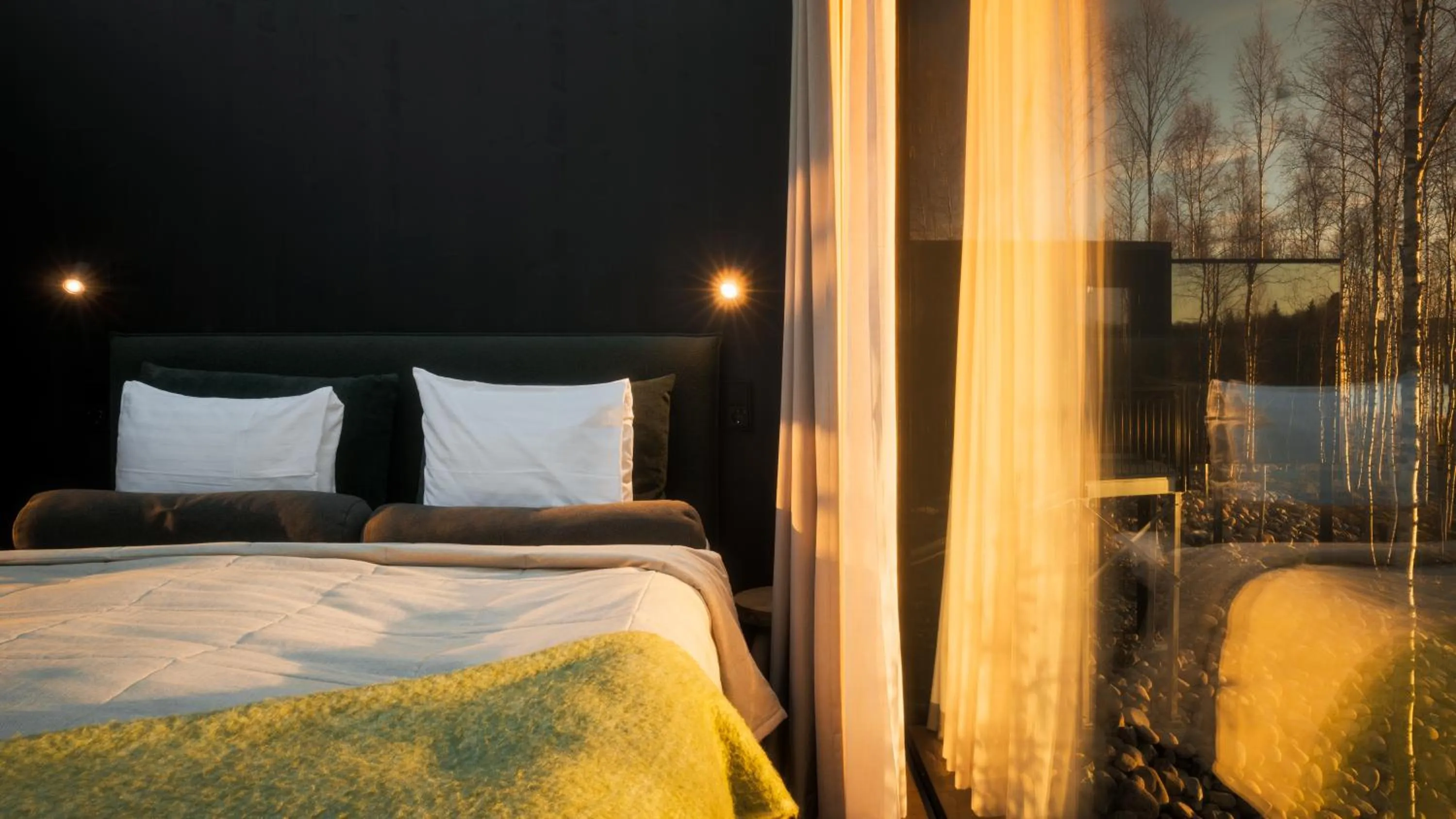 Bed in Silver Birch Resort Lapland