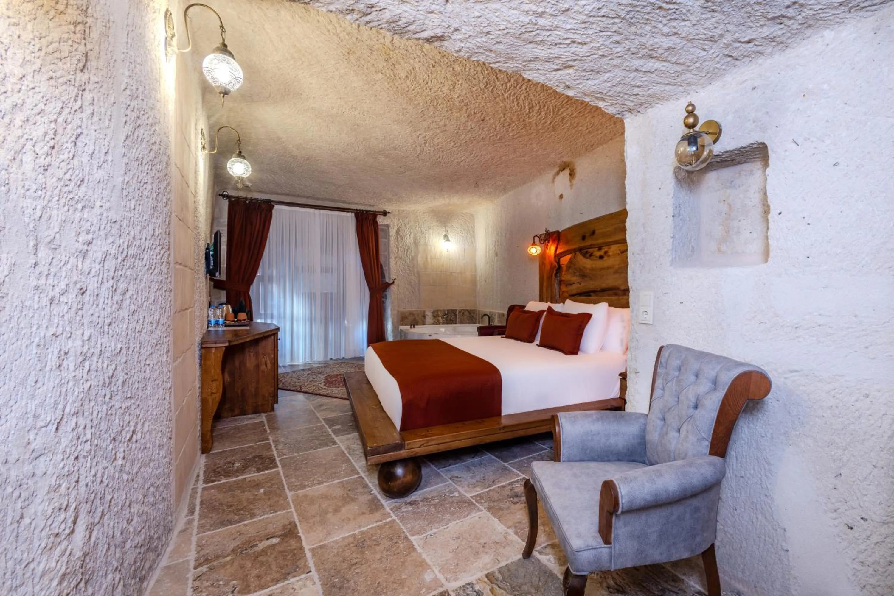 Living room, Bed in Gala Cave Cappadocia