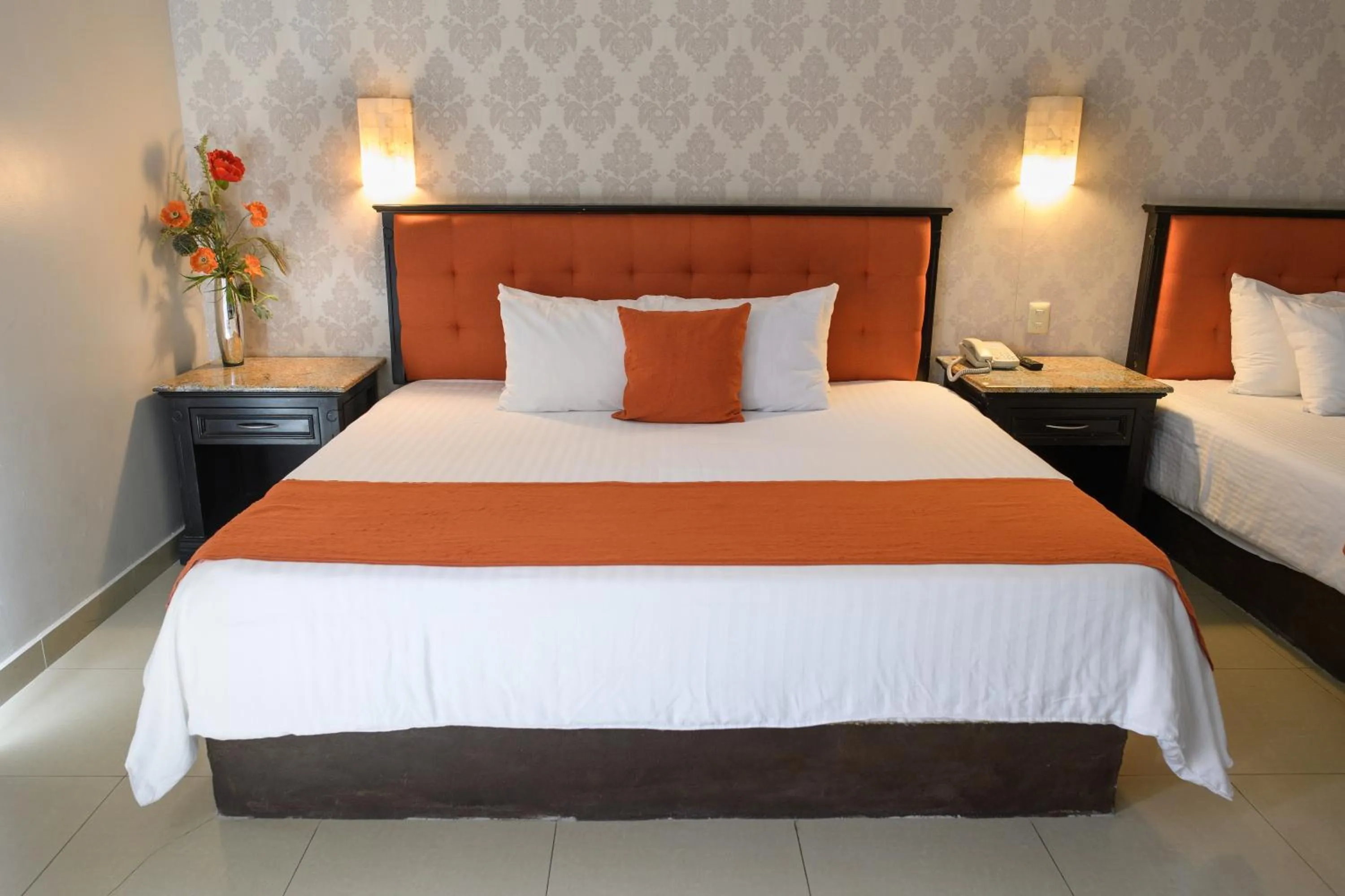 Bed in Hotel Santorian