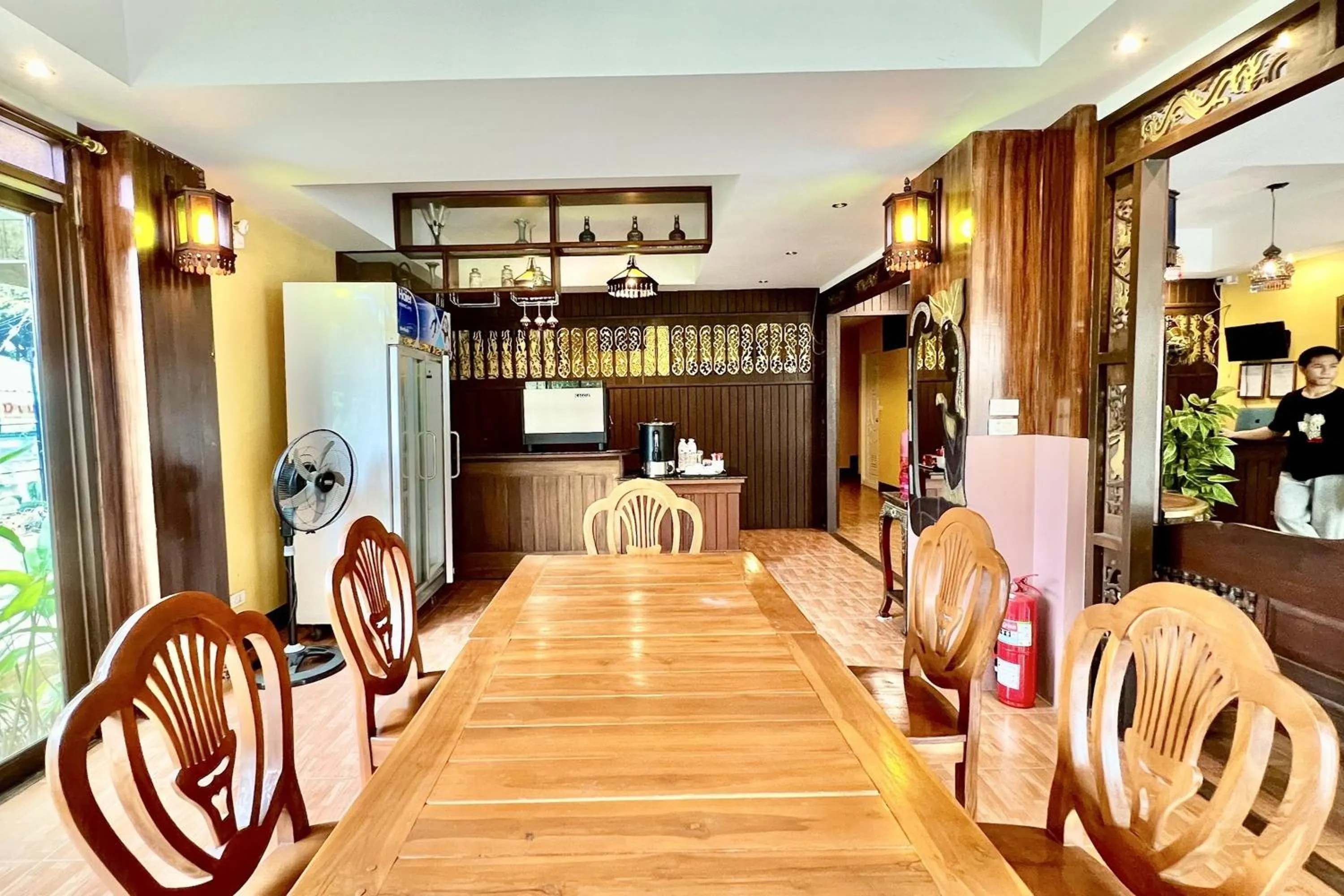 Seating area in LM Hostel