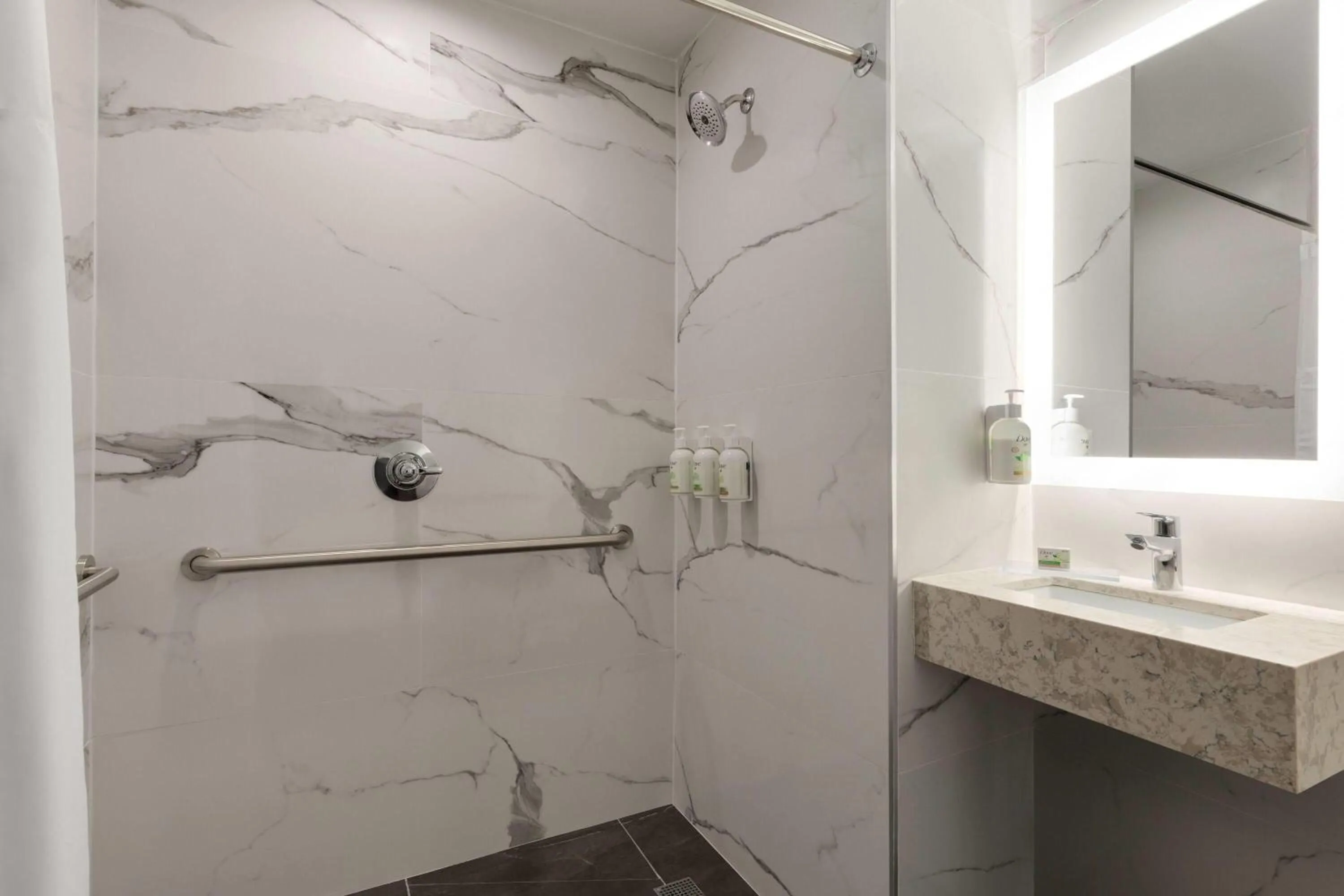 Shower in Ramada by Wyndham Brooklyn Empire Blvd