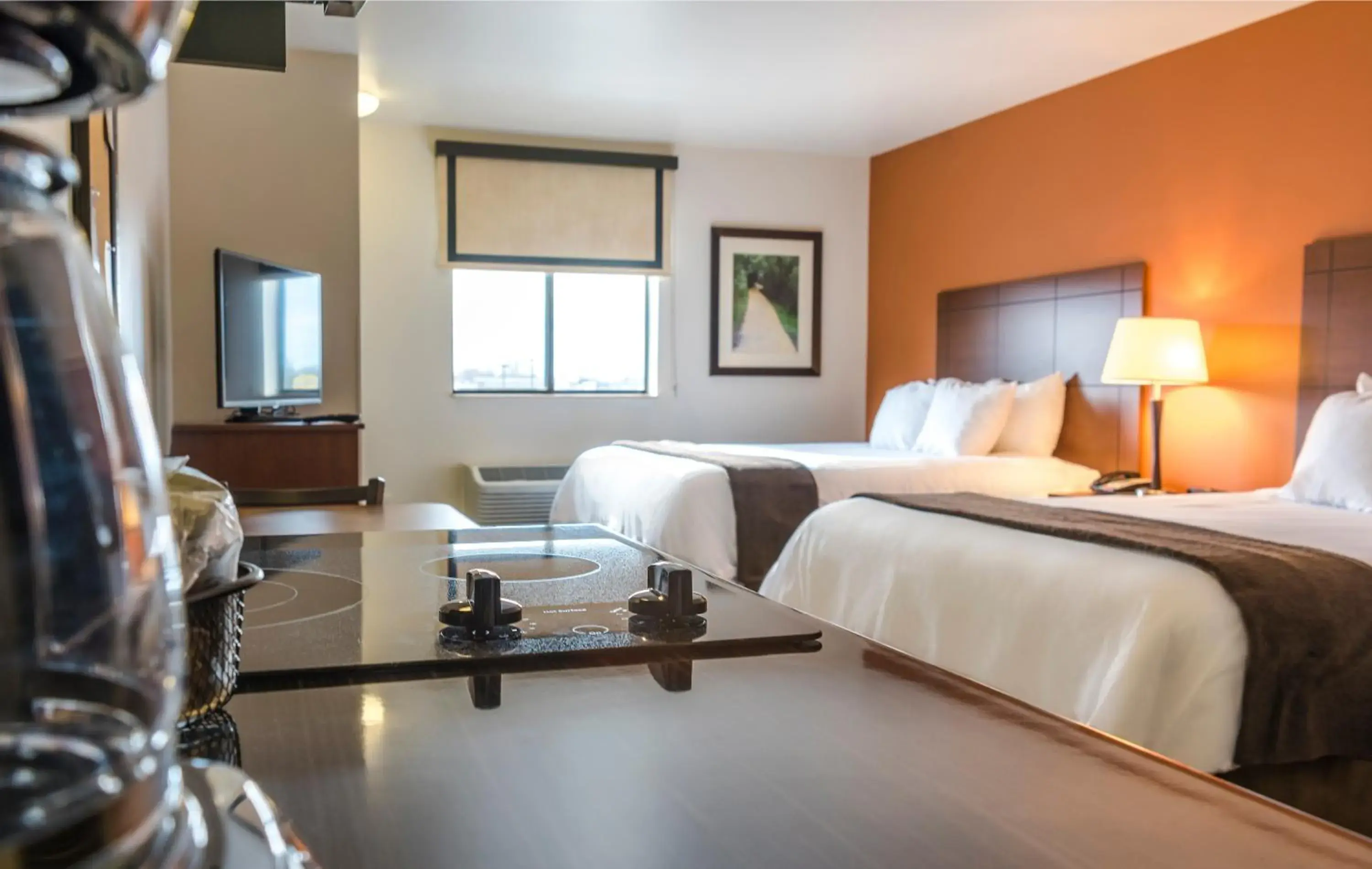 Queen Room with Two Queen Beds - Mobility & Hearing Accessible in My Place Hotel-Aberdeen, SD Queen Room with Two Queen Beds - Mobility & Hearing Accessible in My Place Hotel-Aberdeen, SD