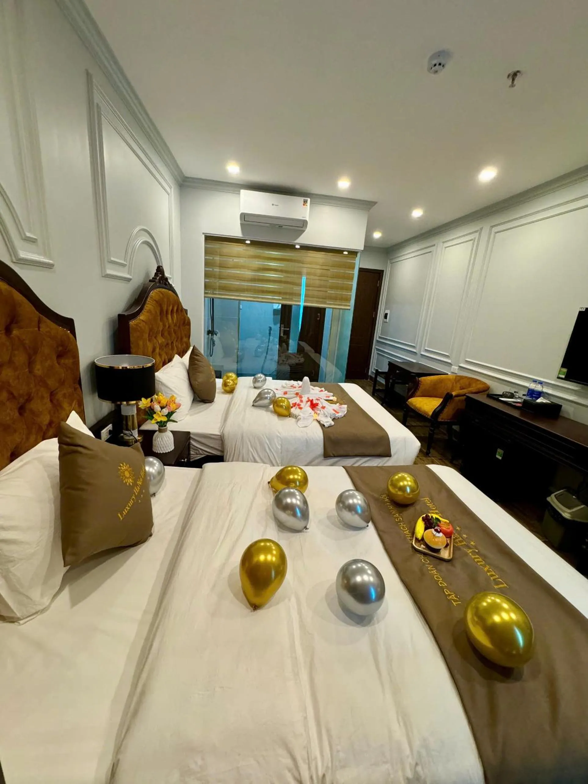 Bed in Luxury Hanoi Hotel