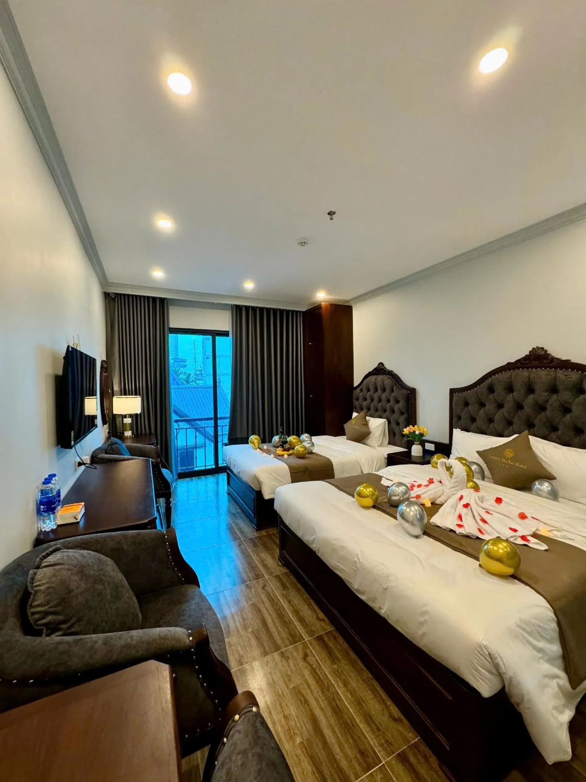 Bed in Luxury Hanoi Hotel