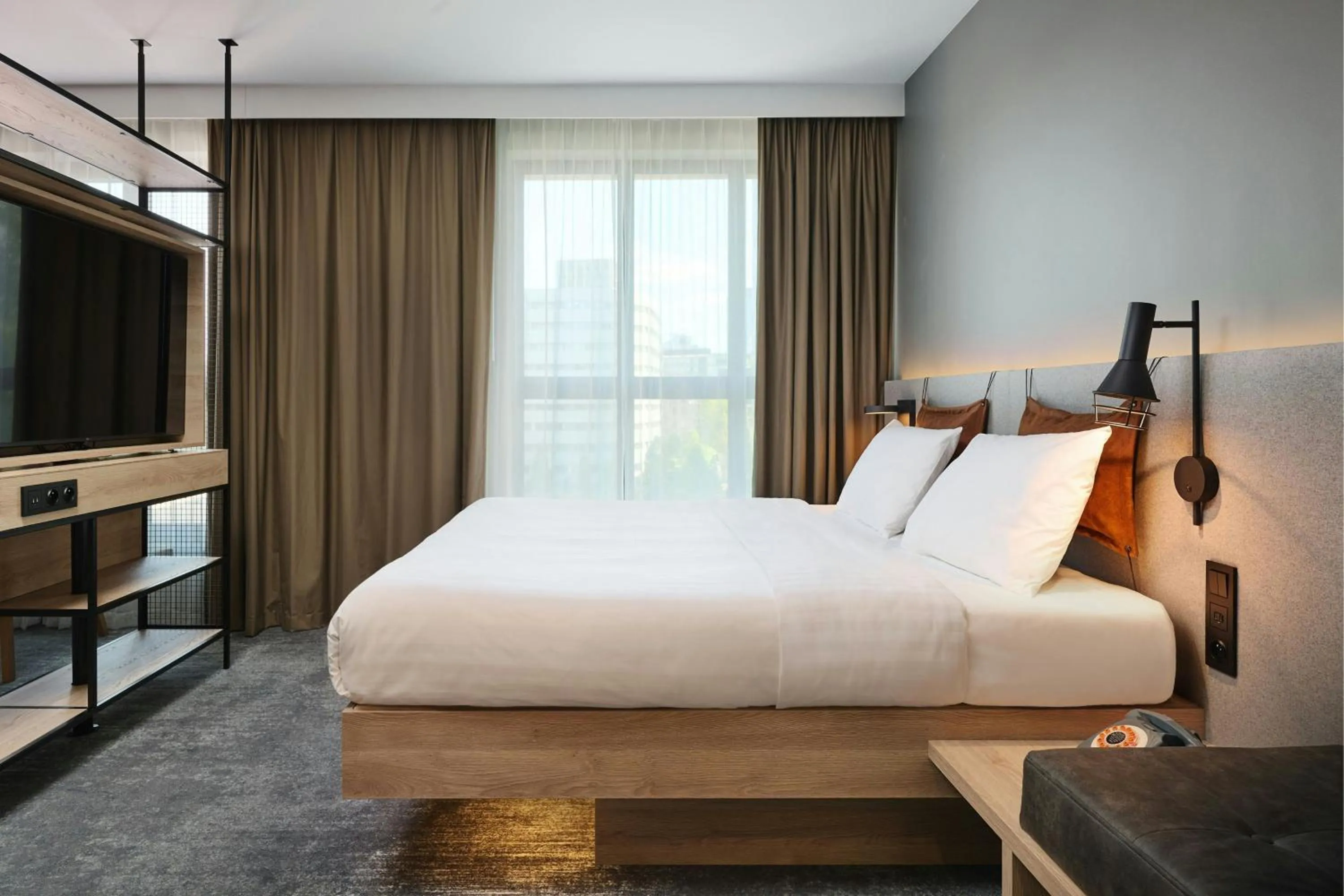 Bedroom, Bed in Moxy Warsaw City