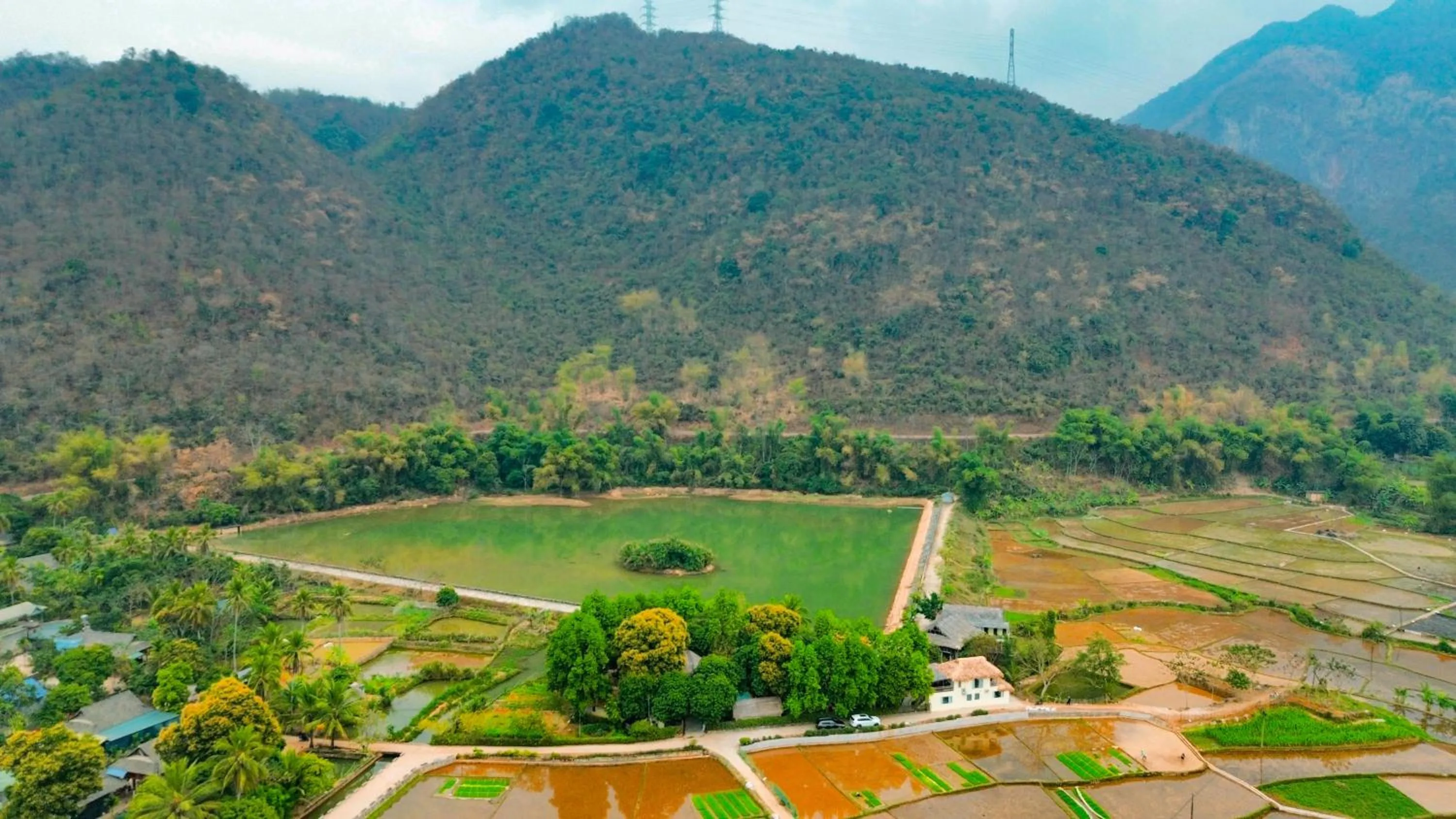 Bird's eye view in Mai Chau Villas