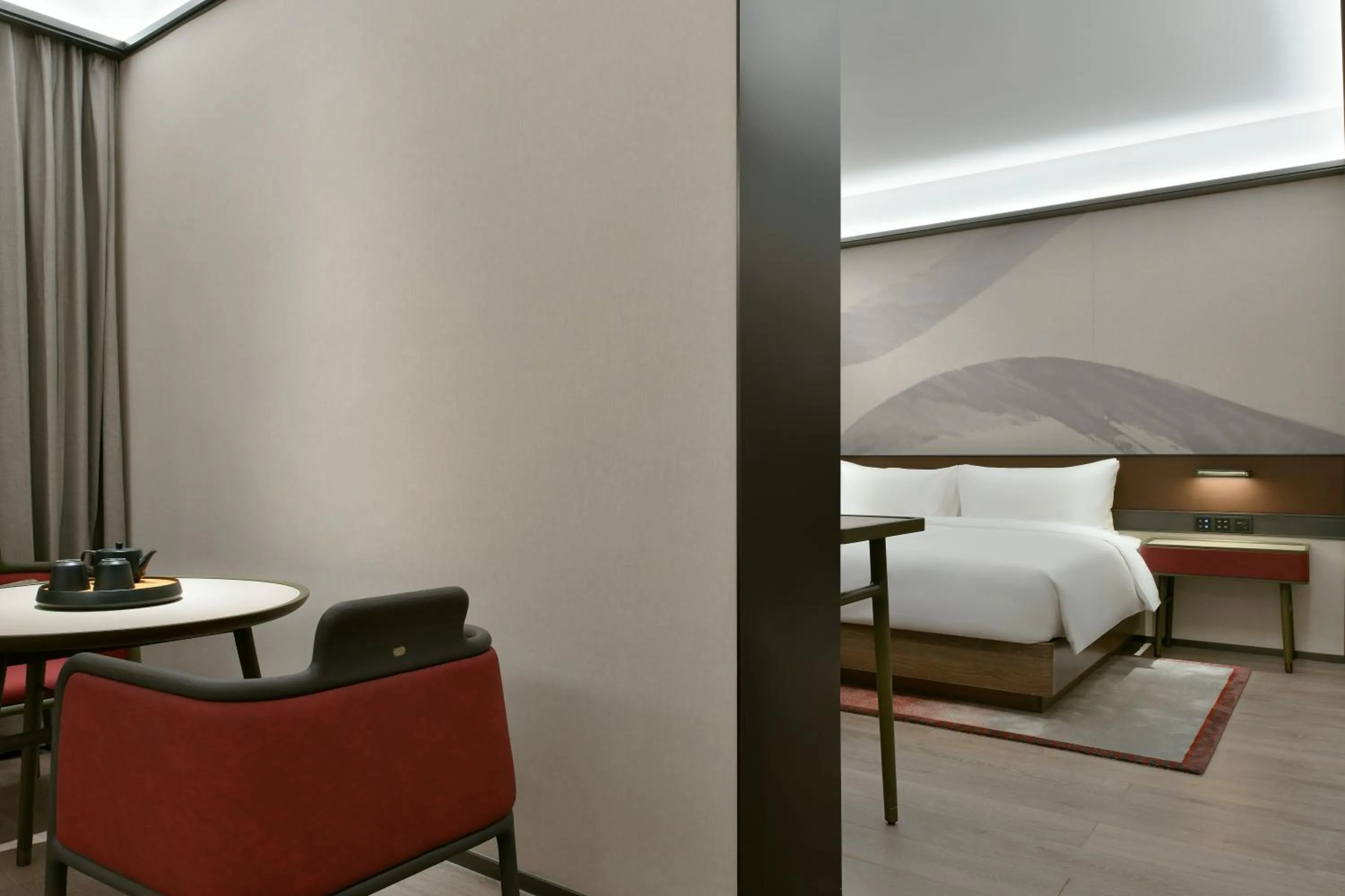 Living room, Bed in JOYA Hotel Shanghai Jiading