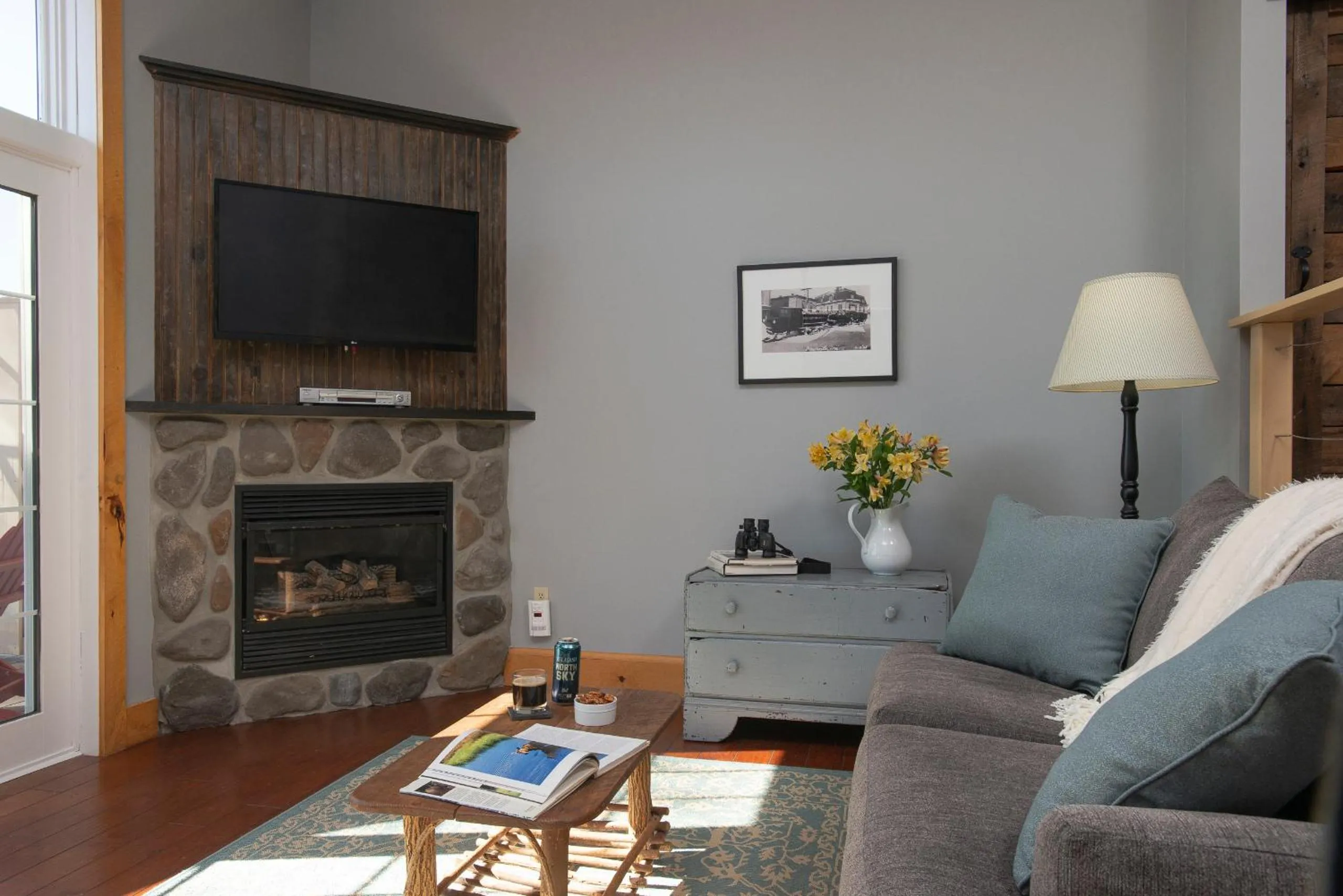 Seating area in The Lodge at Moosehead Lake