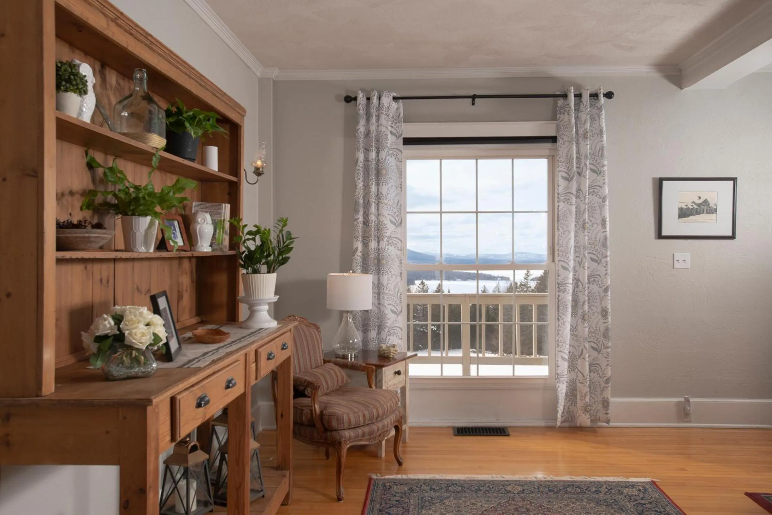 Living room in The Lodge at Moosehead Lake