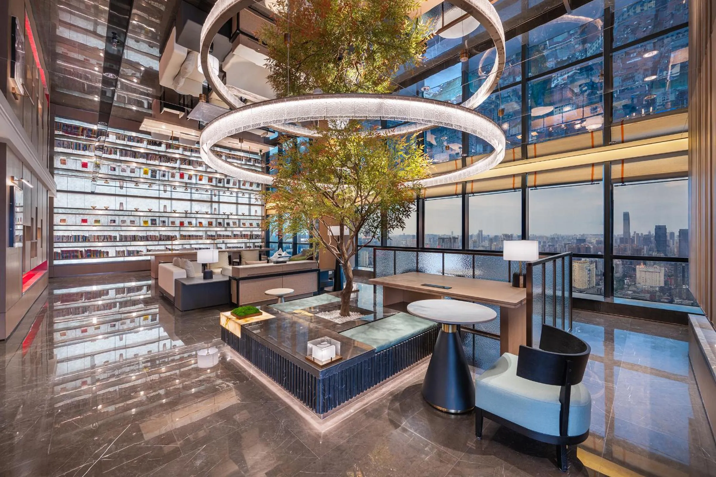 Living room in Atour Hotel Wuhan Riverview Jianghan Road Pedestrian Street