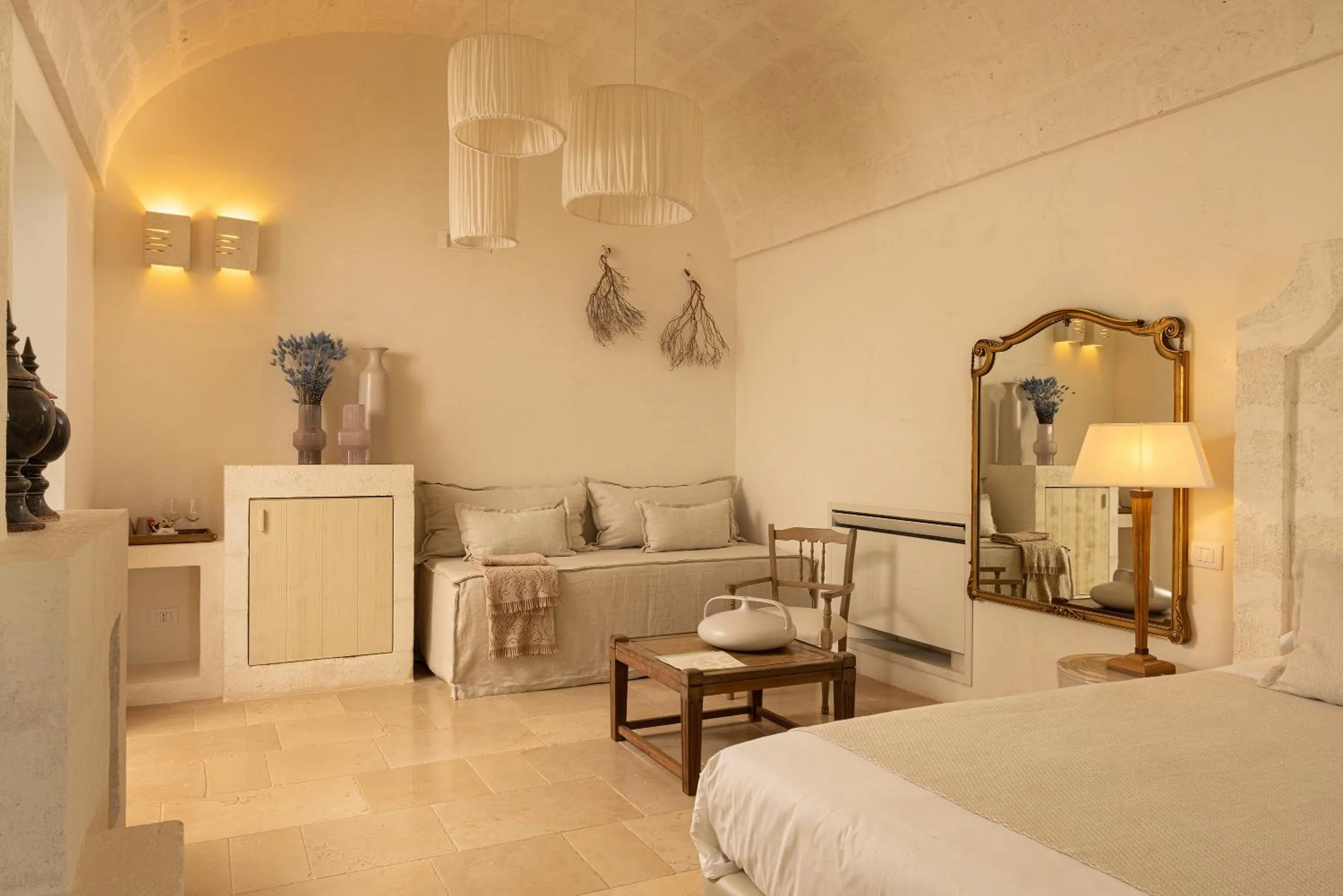 Living room, Bed in Masseria San Francesco