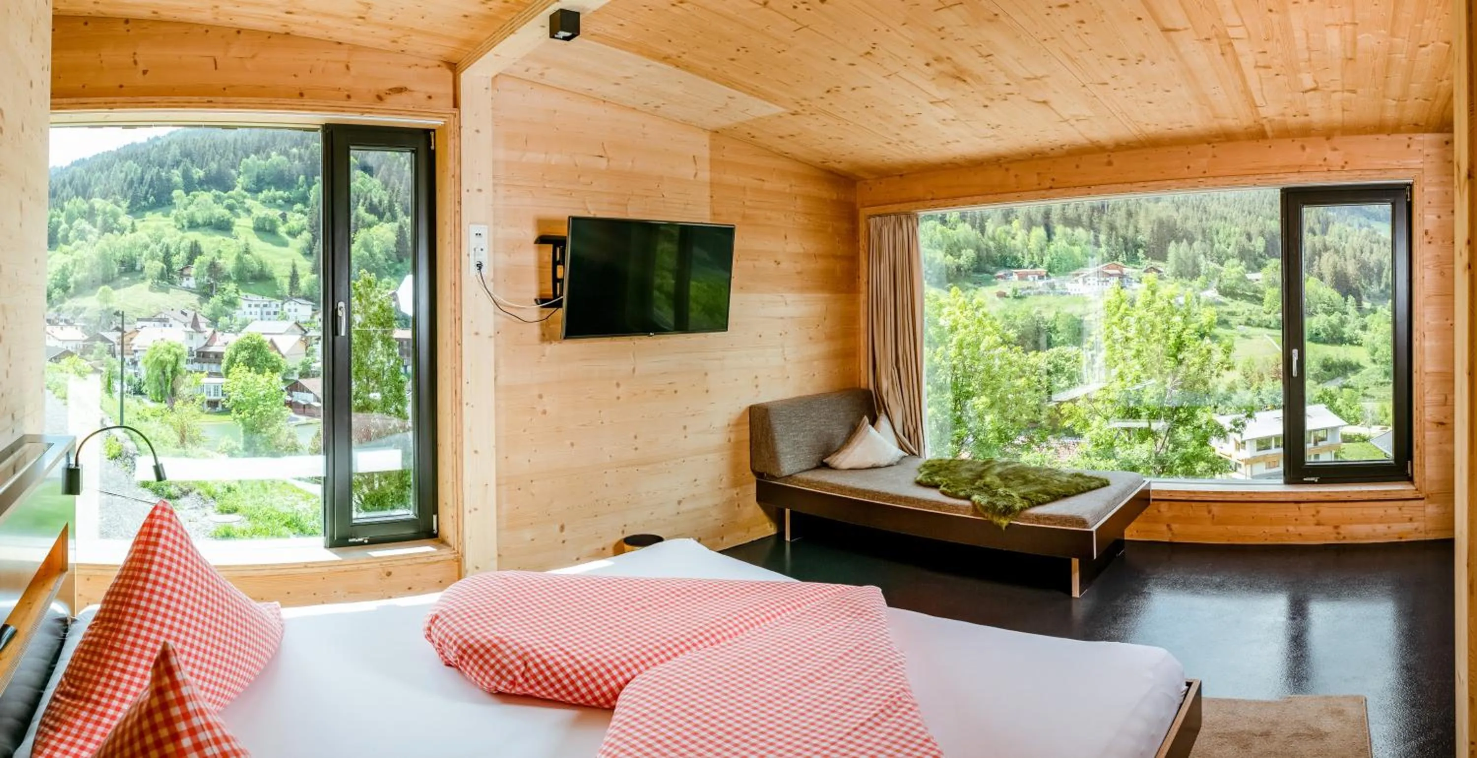 View (from property/room), Bed in Refugio Laudegg