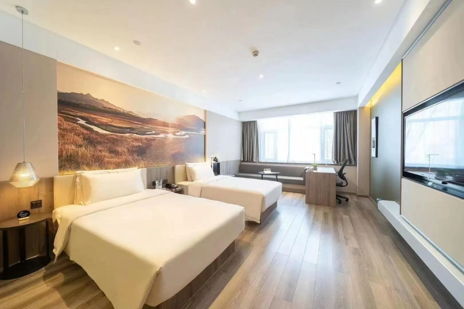 Bed in Atour Hotel Harbin Songbei Sunac Mao