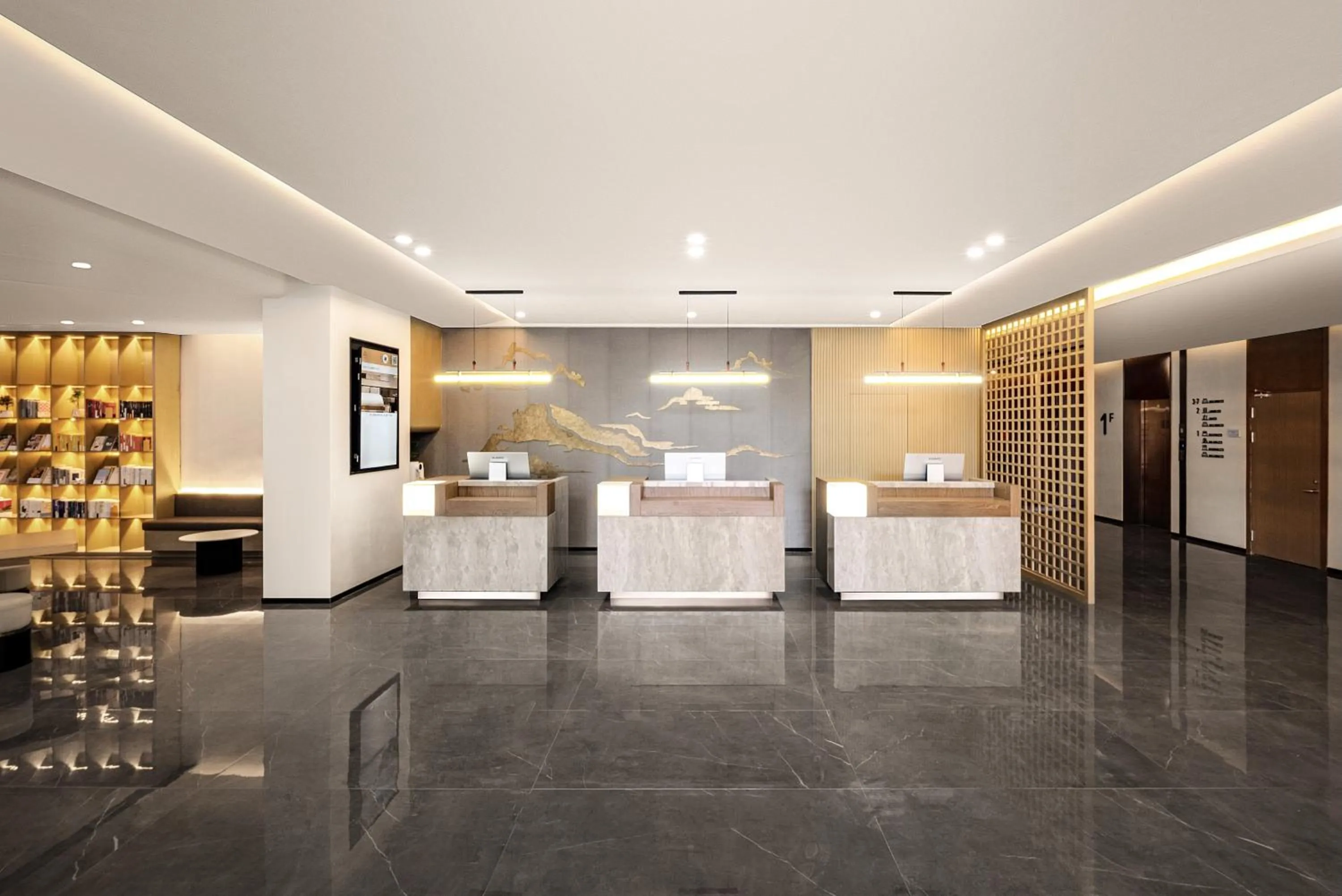 Lobby or reception in Atour Hotel Hangzhou Xiaoshan Airport Airport Town