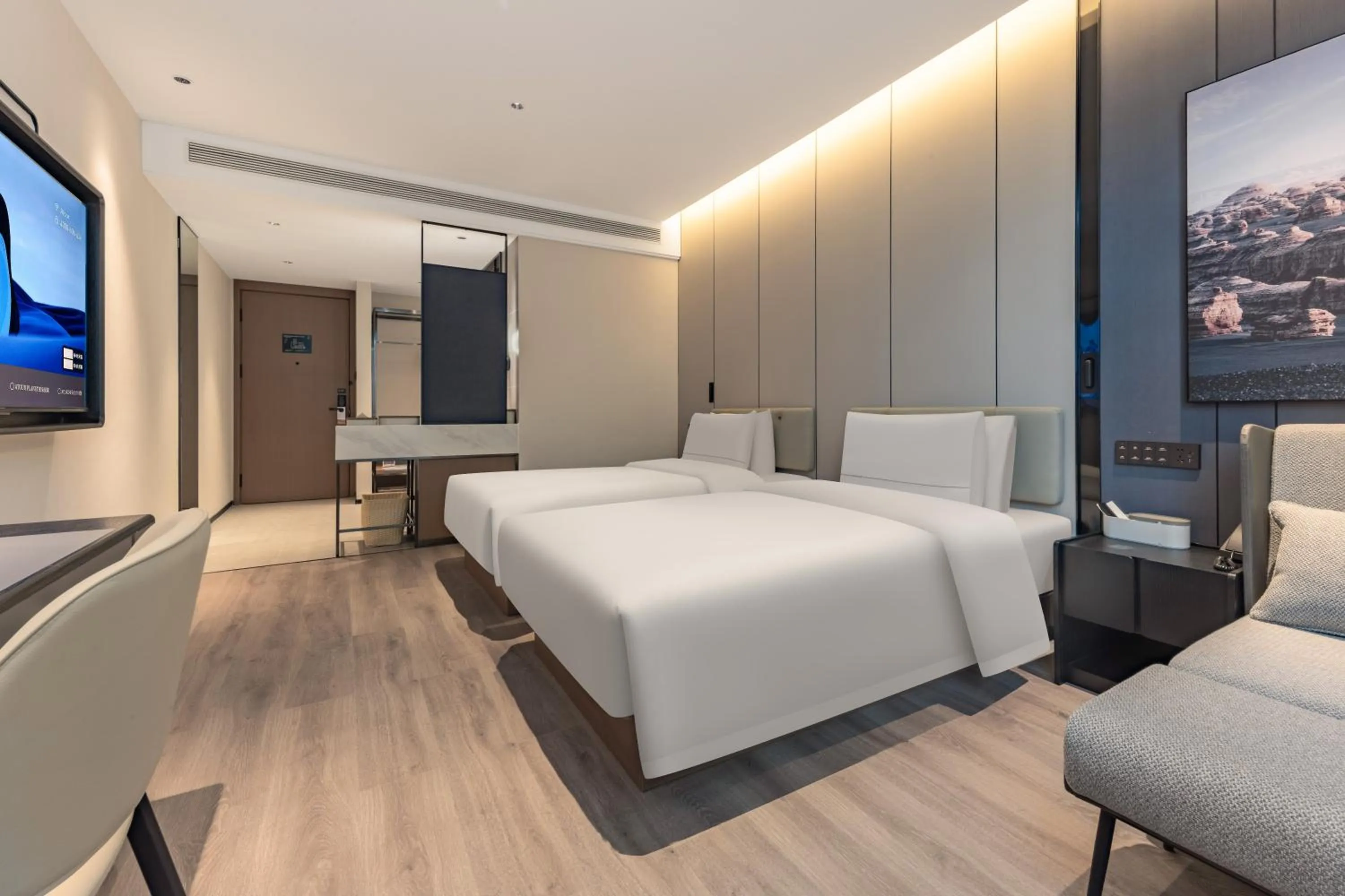 Bed in Atour Hotel Hangzhou Xiaoshan Airport Airport Town