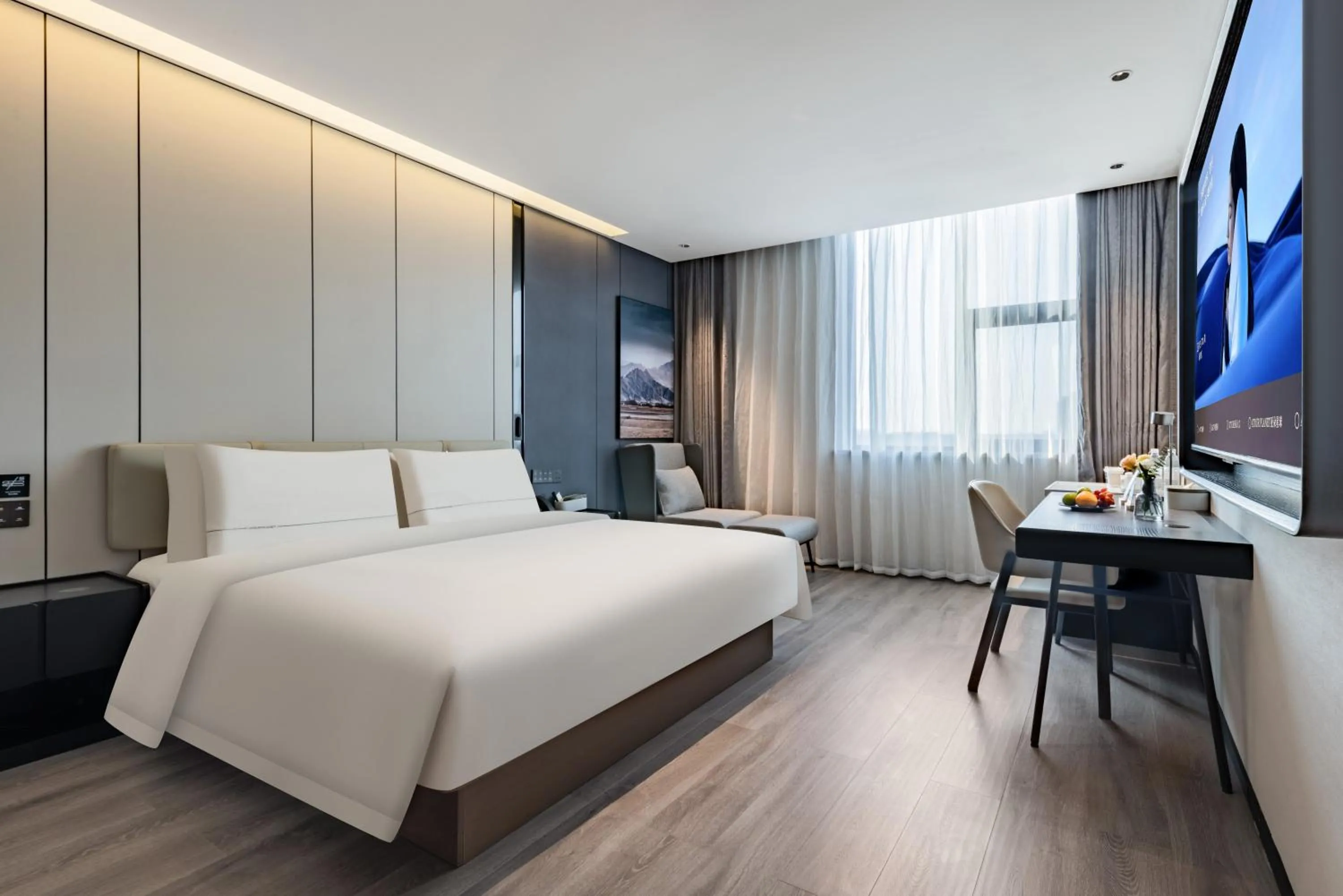 Bed in Atour Hotel Hangzhou Xiaoshan Airport Airport Town