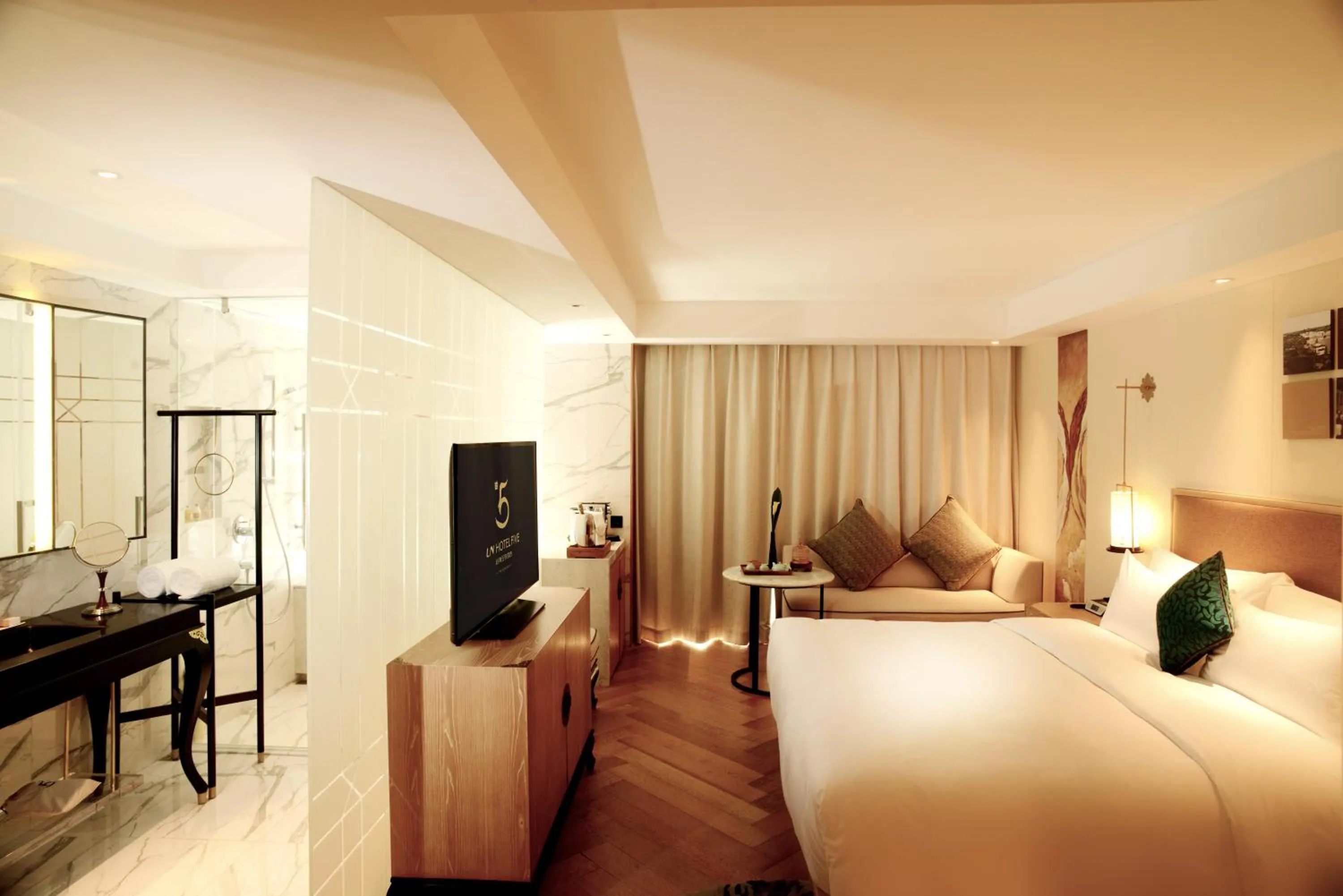 Bed in 广州岭南五号酒店 LN Hotel Five