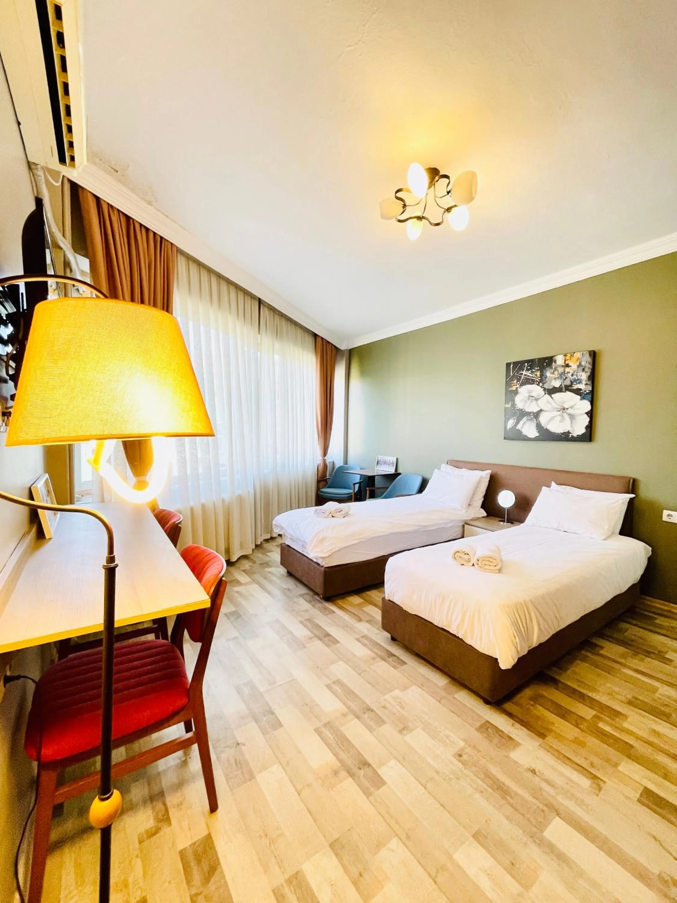 Bed in Puffin Suites