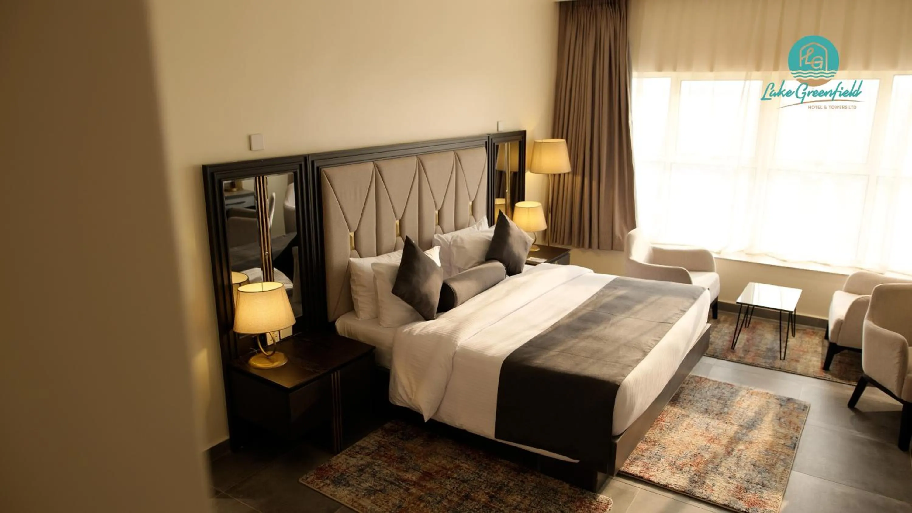 View (from property/room), Bed in Lake Greenfield Hotel and Towers