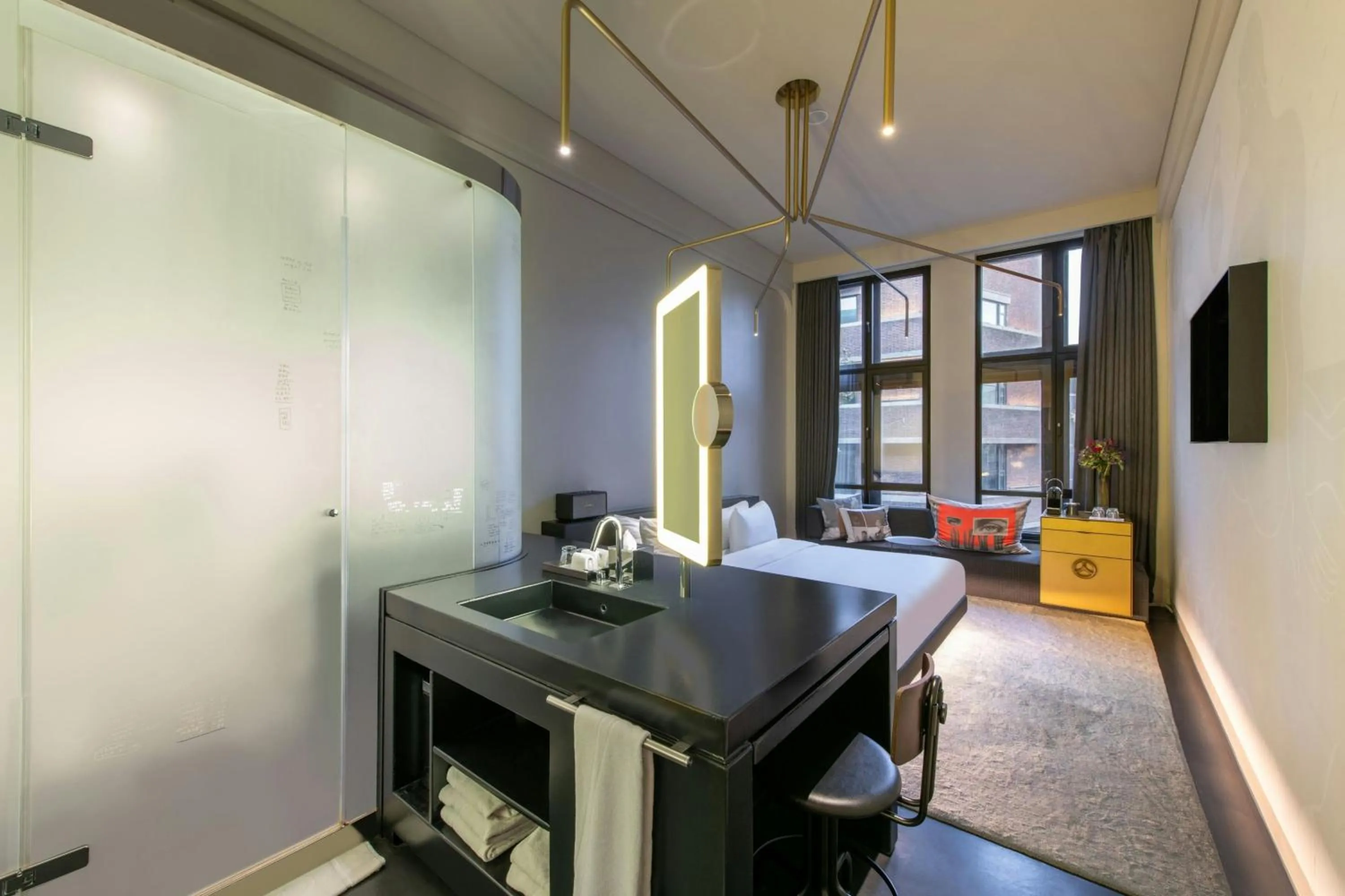 Bathroom, Bed in W Amsterdam