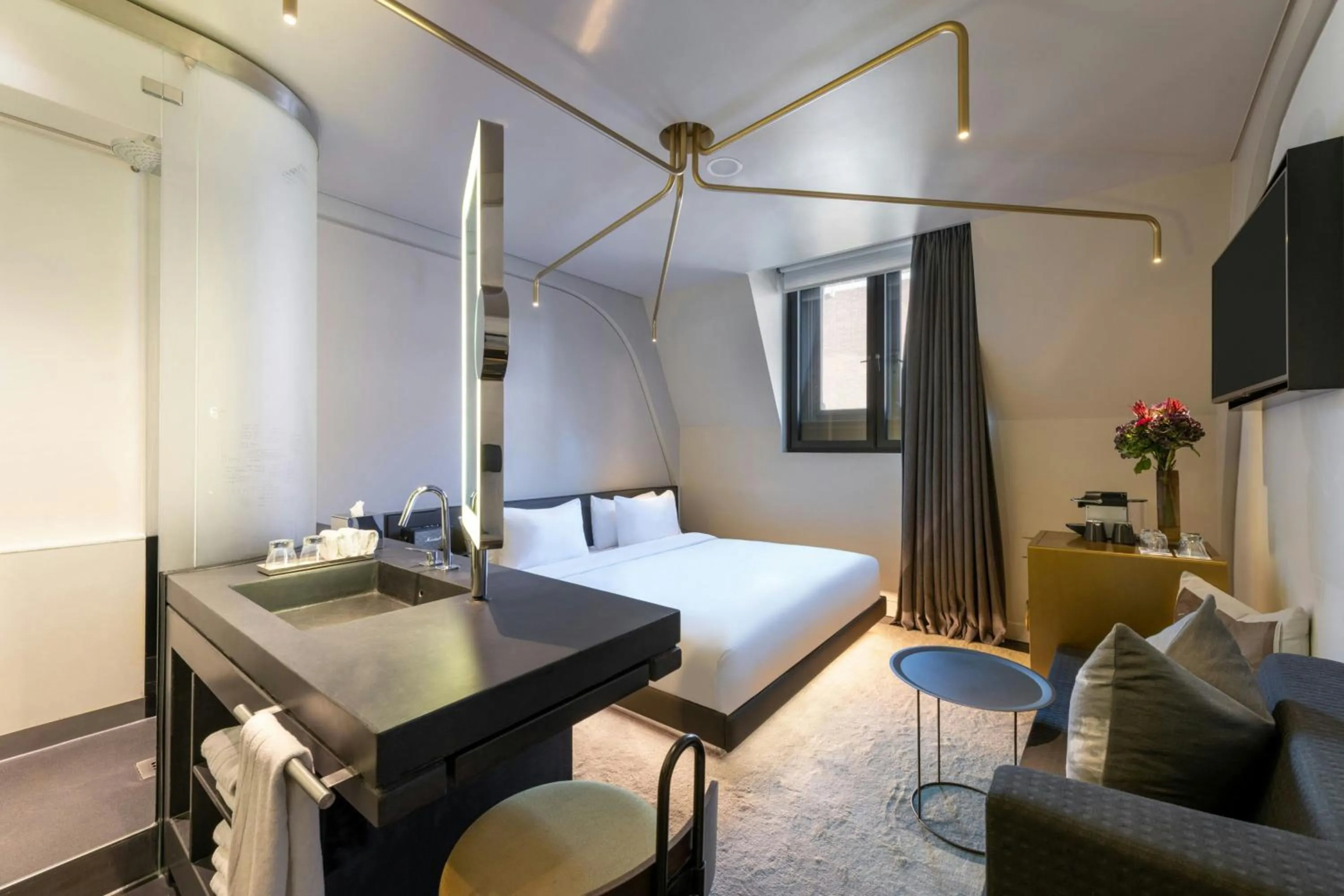 Bathroom, Bed in W Amsterdam