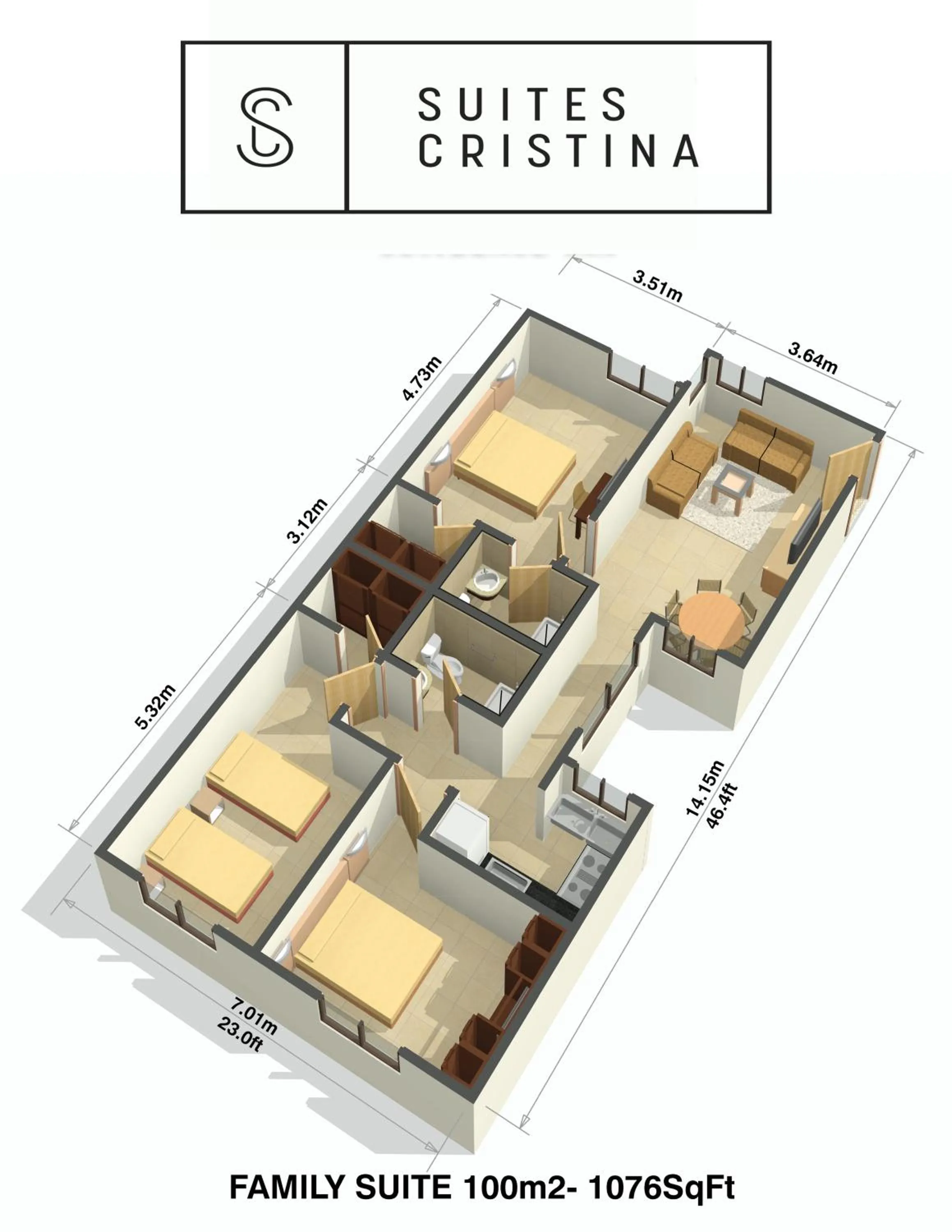 Floor plan in Hotel Residence Inn Suites Cristina