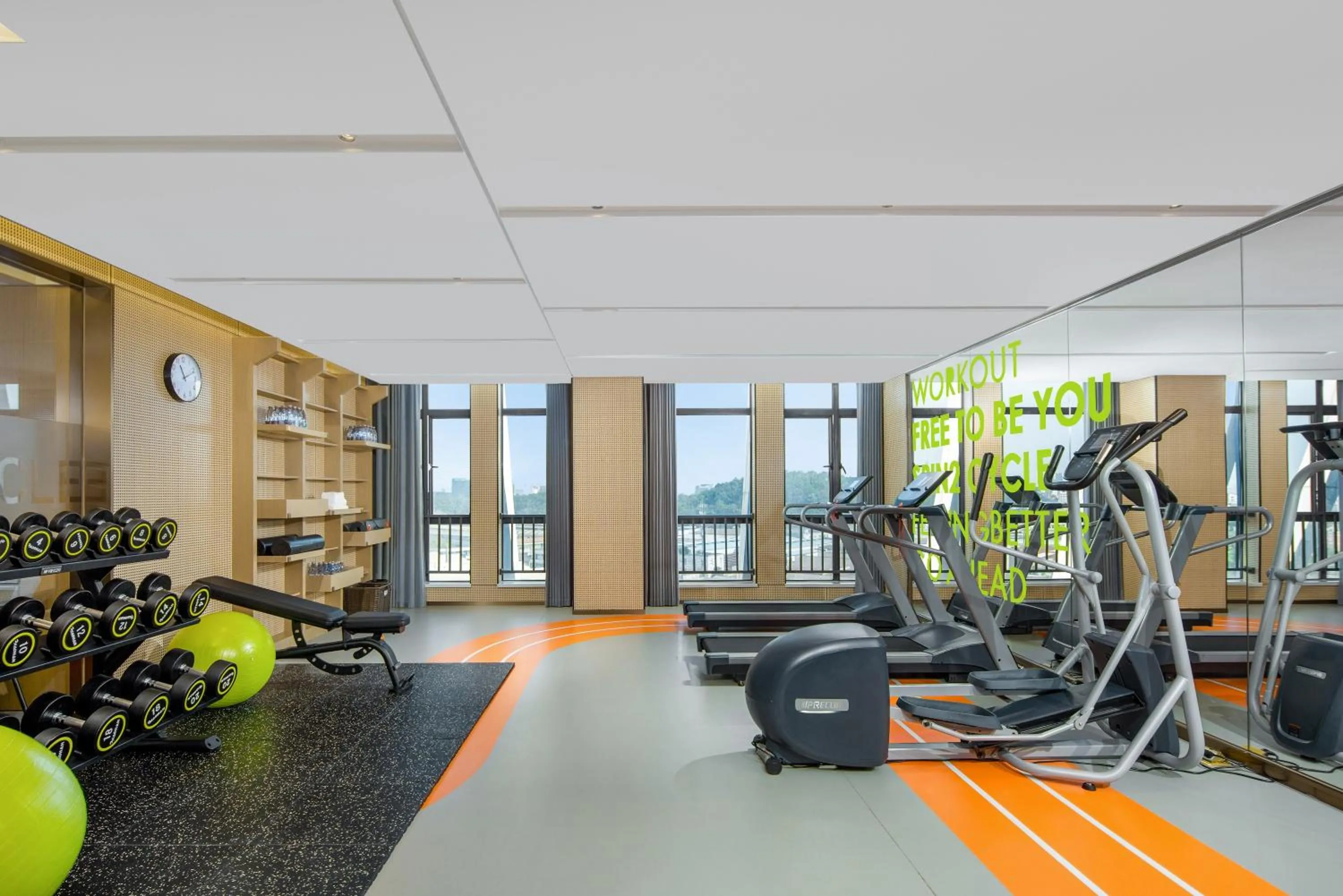Fitness centre/facilities in Home2 Suite by Hilton Foshan Lishui