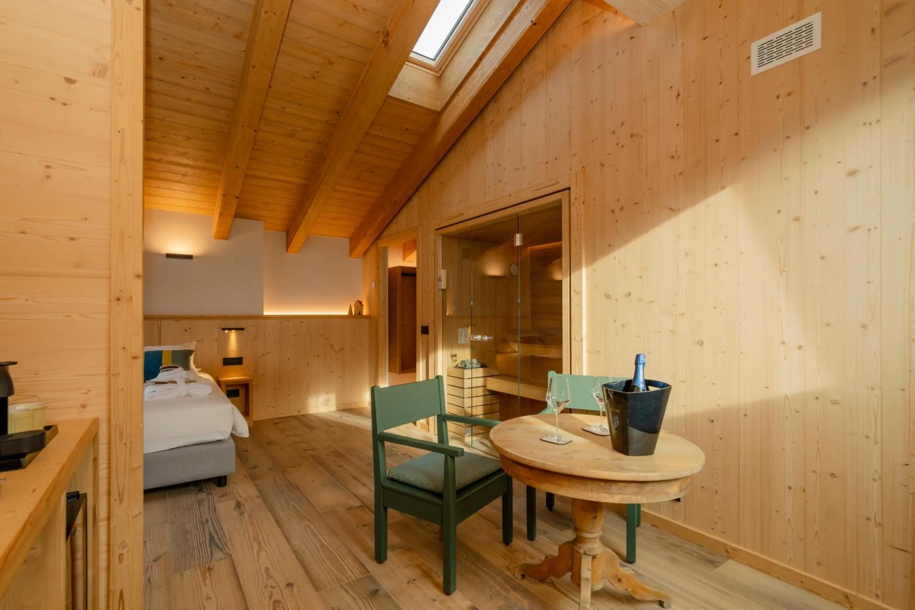 Sauna, Bed in Funivia Bormio Active Hotel - Adults Only